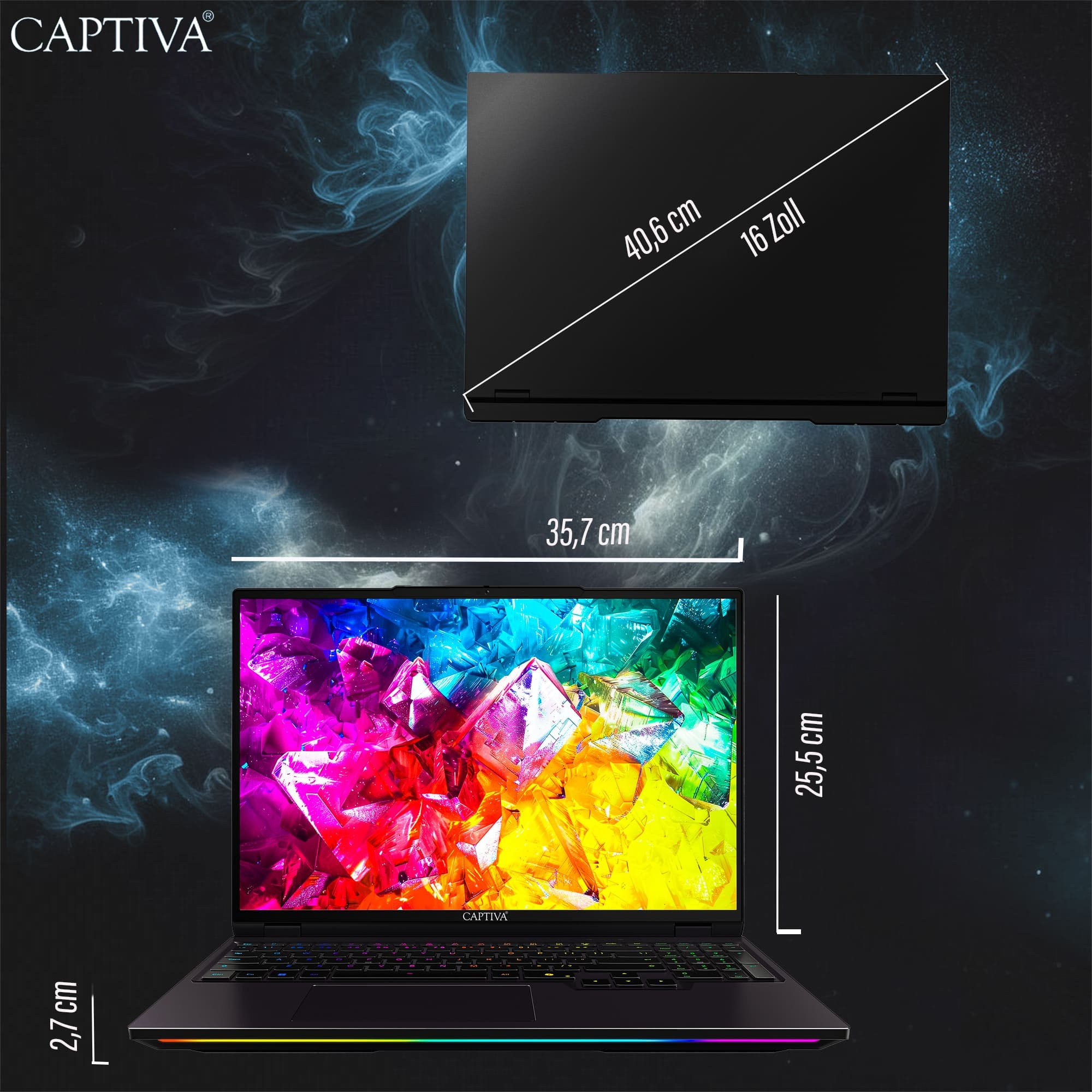 CAPTIVA Gaming-Notebook »Ultimate Gaming R10-1297GE« 40,6 cm / 16 ″ Intel GeForce® RTX 5090 2.000 GB SSD