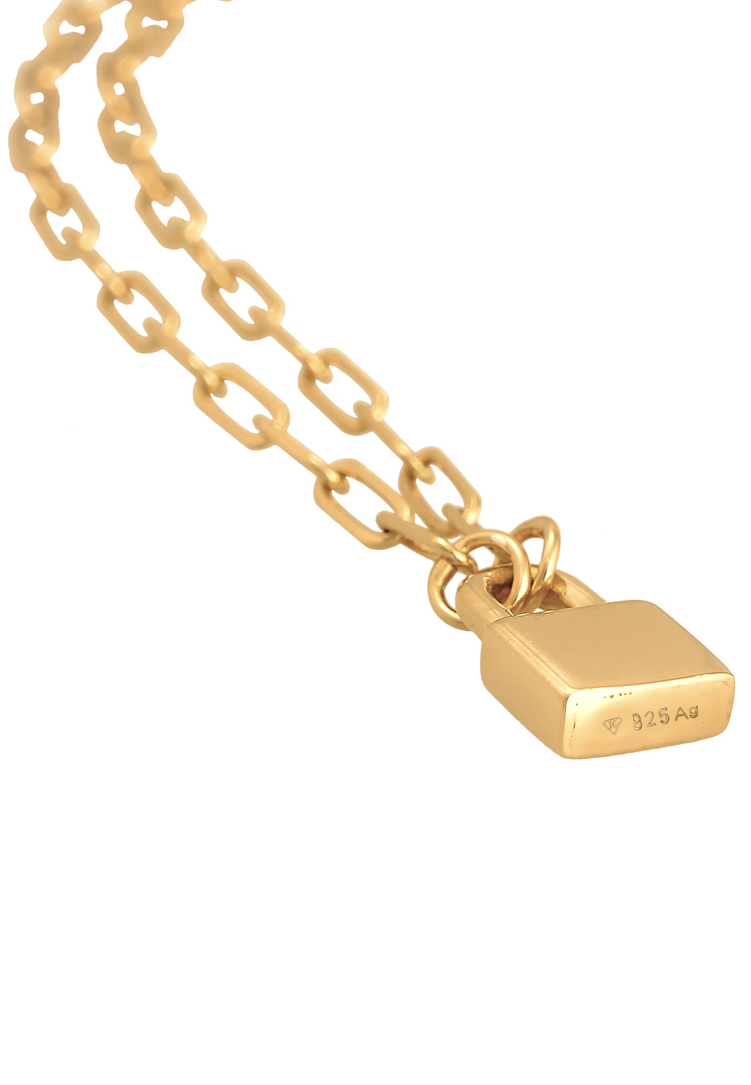 Elli Premium Kette mit Anhänger »Halskette Schloss Liebe Gliederkette Unisex 925er Silber«