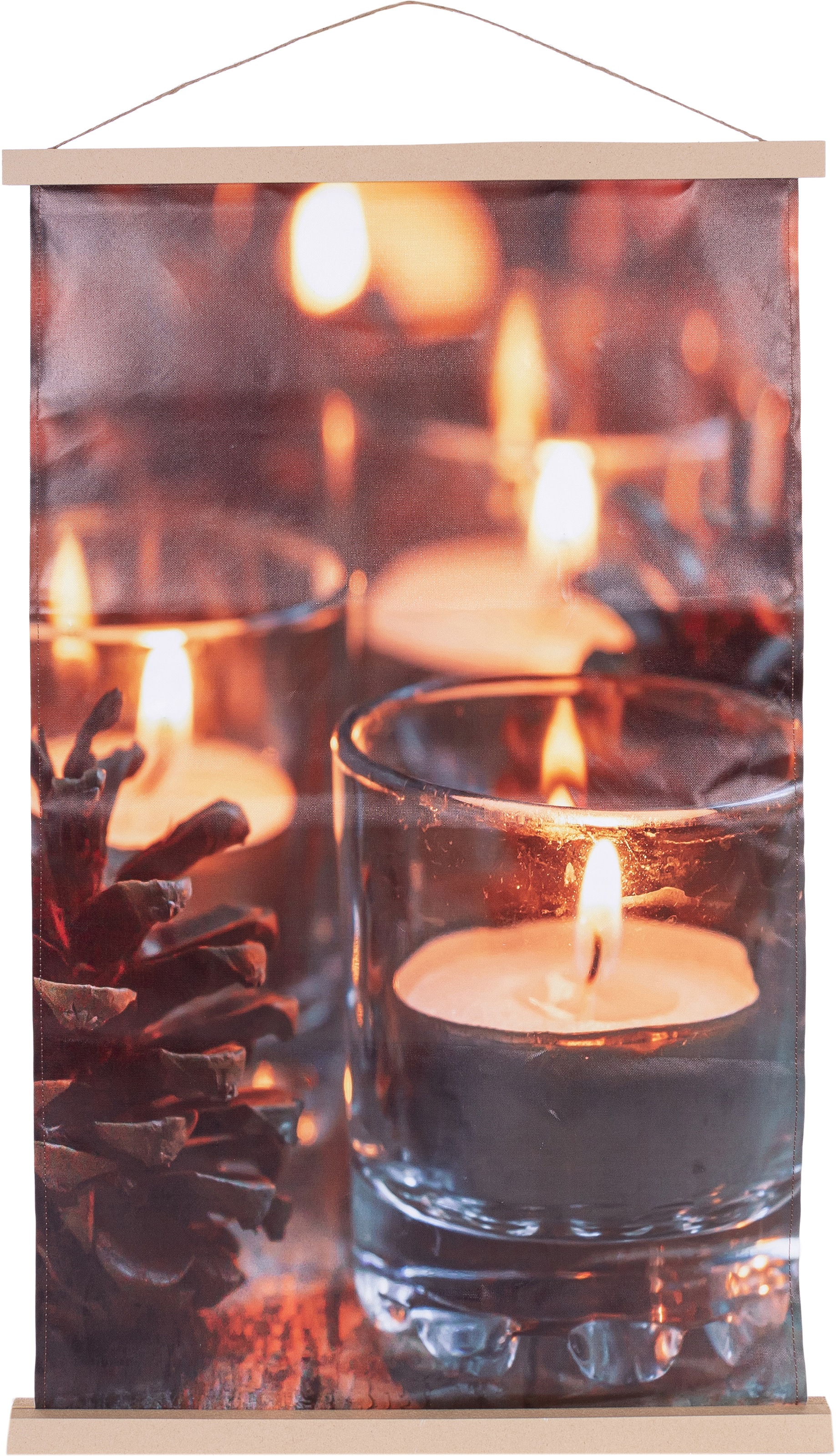 Myflair Möbel & Accessoires LED-Bild »Kerzenlicht in braun, Größe B/H/T: 53 cm x 92 cm x 1 cm