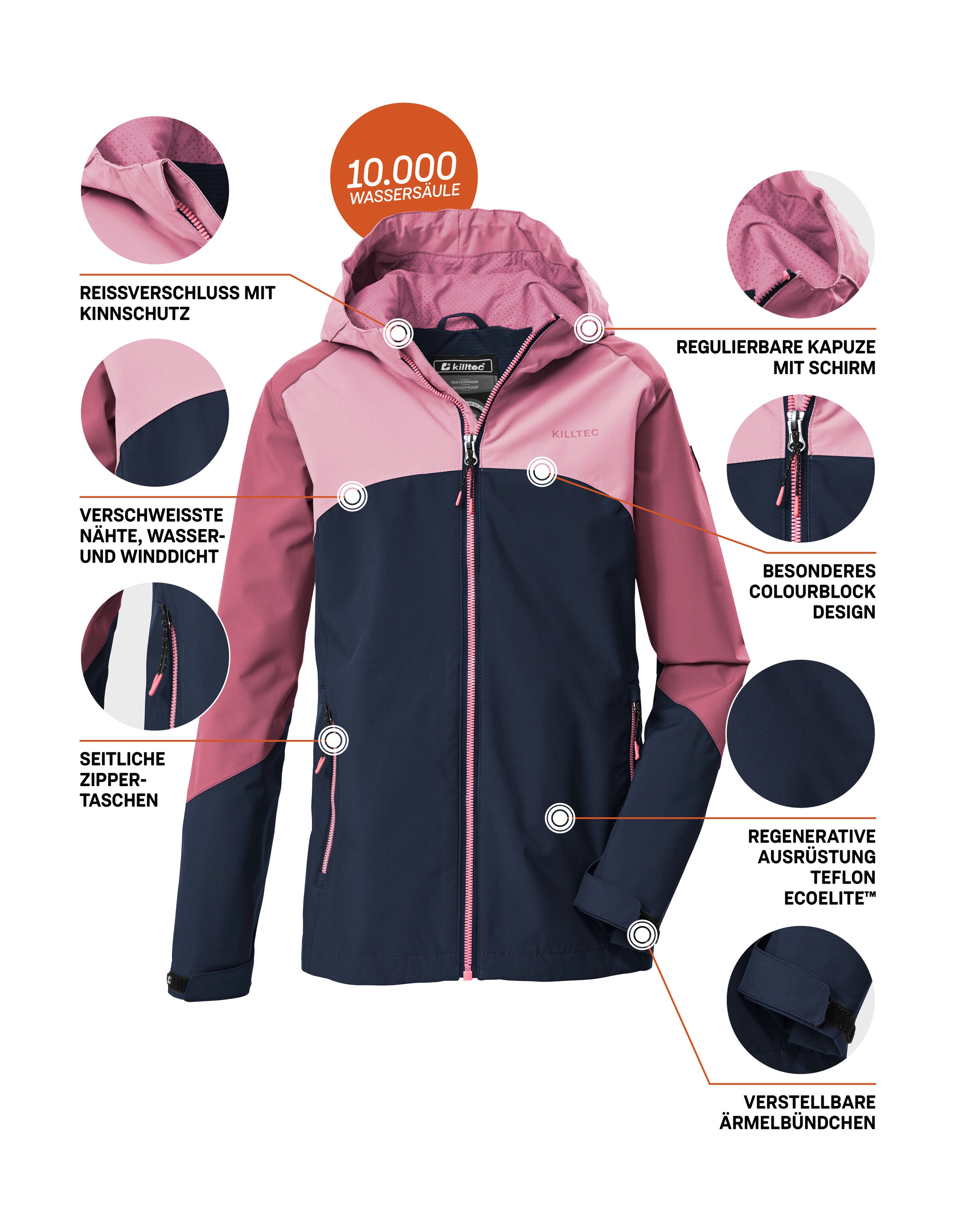 Killtec Funktionsjacke »KOS 158 GRLS JCKT« Wind- und wasserdichte Mädchenjacke mit Teflon EcoElite™