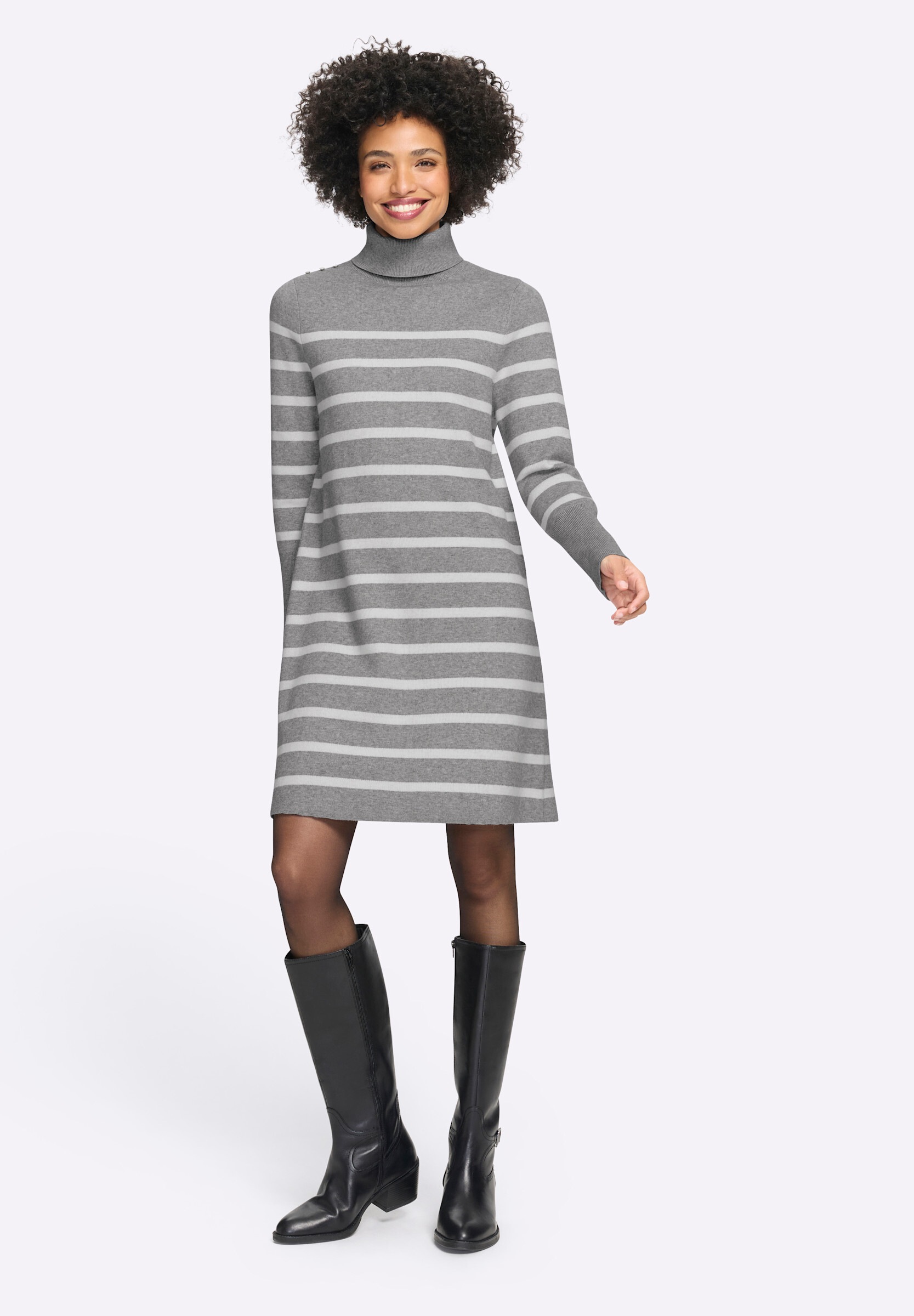 heine Strickkleid »Strickkleid Strickkleid mit Ringelmuster« Ohne Taschen