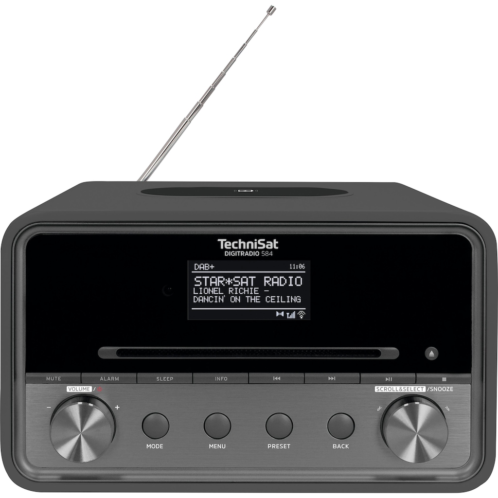 TechniSat Internet-Radio »DIGITRADIO 584 Stereoanlage«, (Bluetooth-WLAN Digitalradio (DAB+)-UKW mit RDS-Internetradio), CD, Bluetooth, Farbdisplay, Wireless Charging, Alexa-Sprachsteuerung