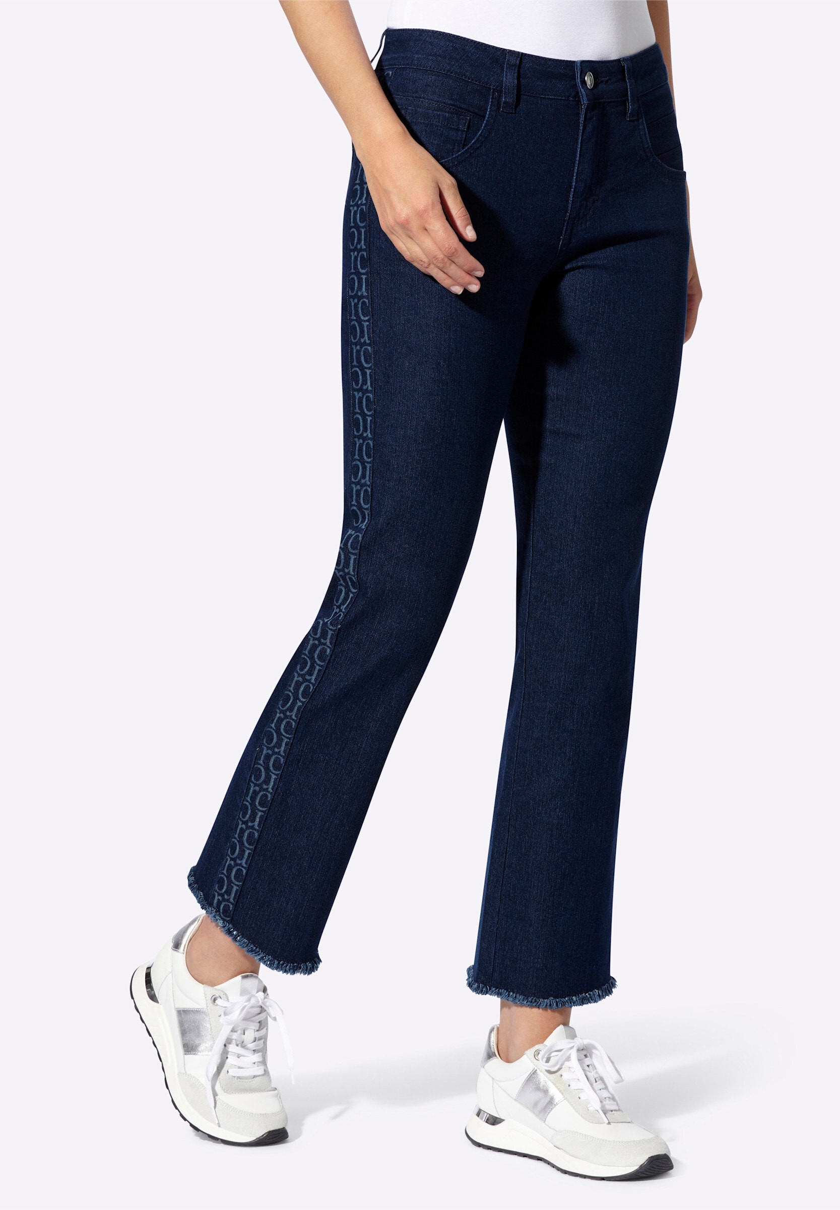 heine 5-Pocket-Jeans »Push-up-Jeans Push-up-Jeans mit Fransen am Saum«