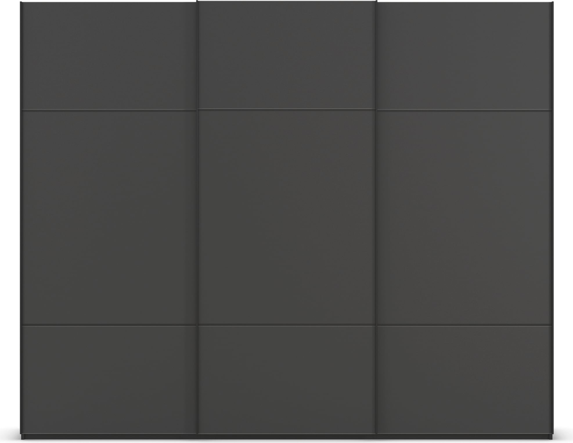rauch Schwebetürenschrank »Kleiderschrank Schrank Garderobe Schlafzimmerschrank SCALE-TRIO«, edle dreigeteilte Front mit 2 Zierleisten Glasfront MADE IN GERMANY