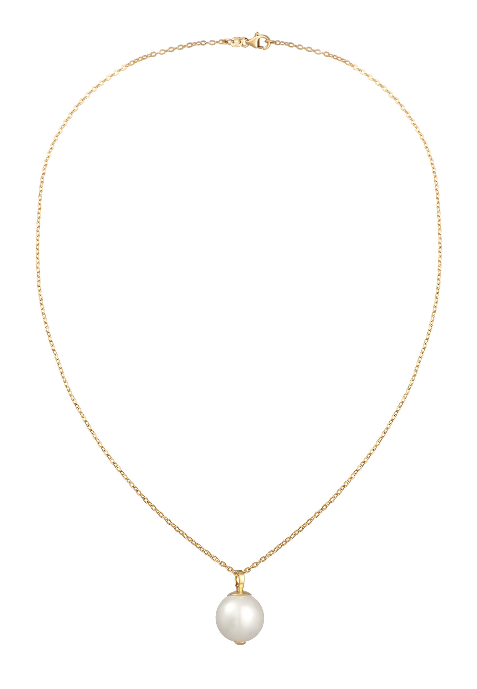 Nenalina Lange Kette »Halskette Muschelkernperle Anhänger Klassik 925 Silber«