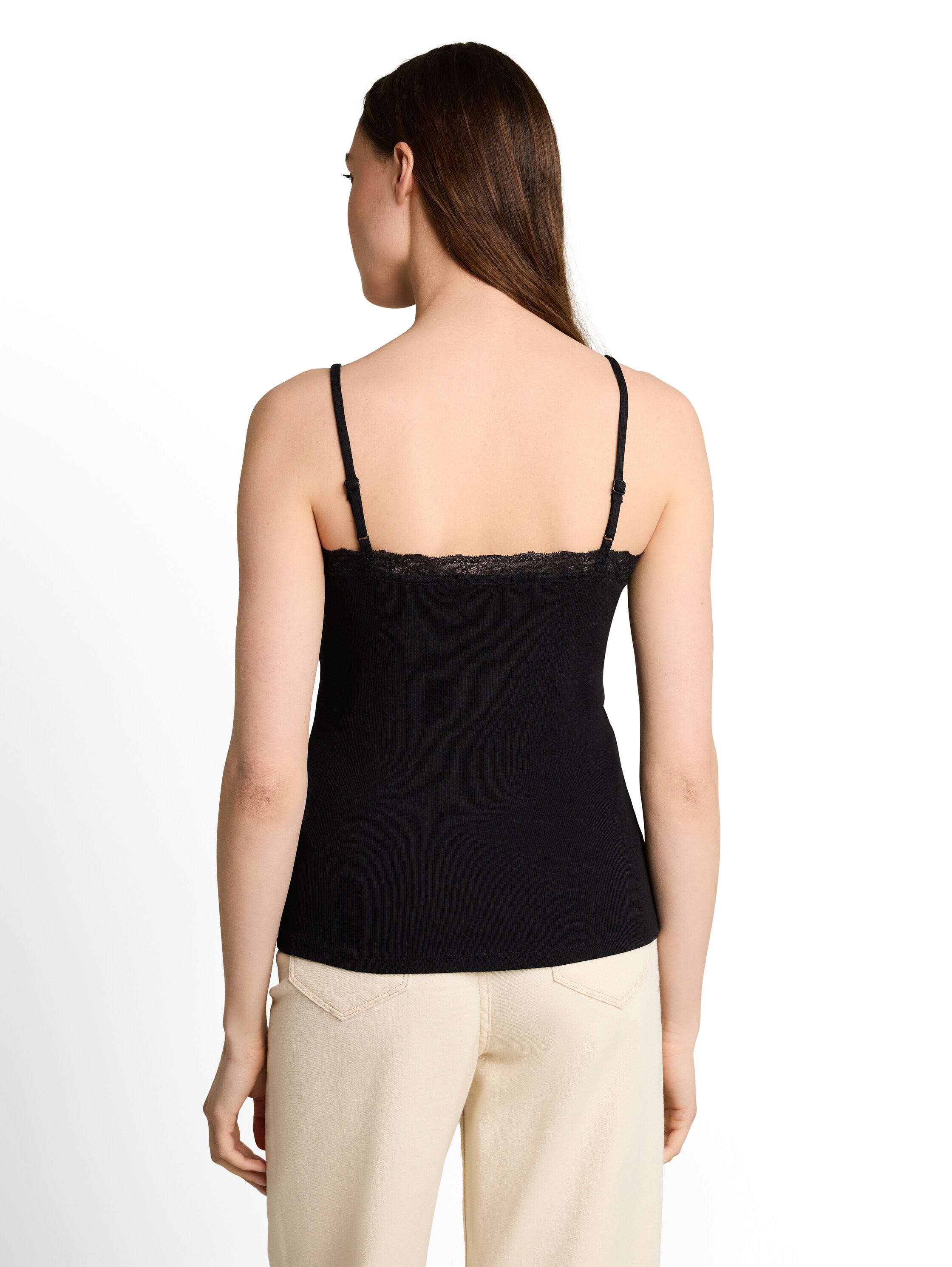 TOM TAILOR Denim Spaghettitop Sommertop mit Spitze