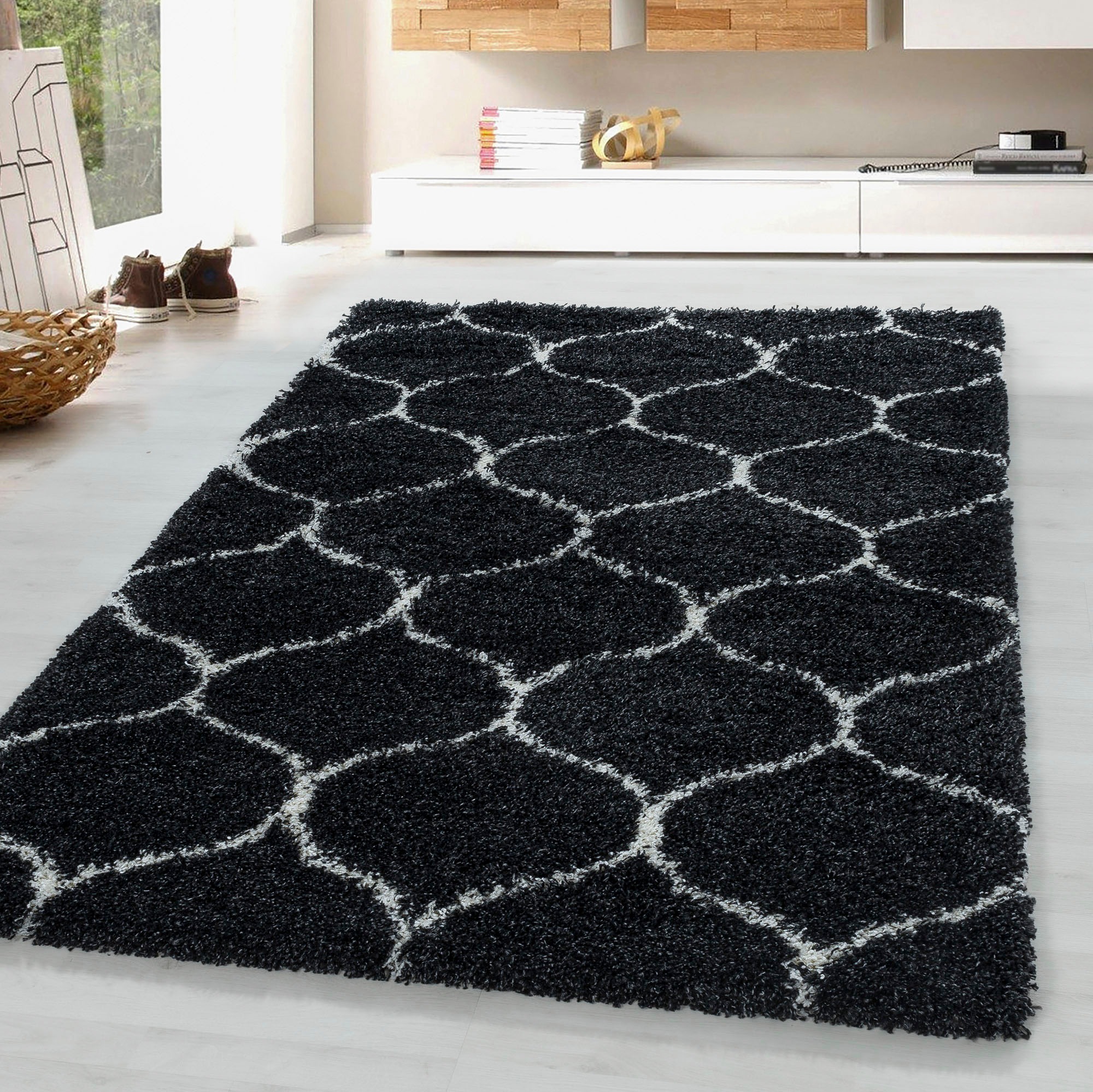 Ayyildiz Teppiche Hochflor-Teppich »SALSA 3201« rechteckig 50 mm Höhe auch in rund, Pflegeleicht / Strapazierfähig / Shaggy/ Wohnzimmer