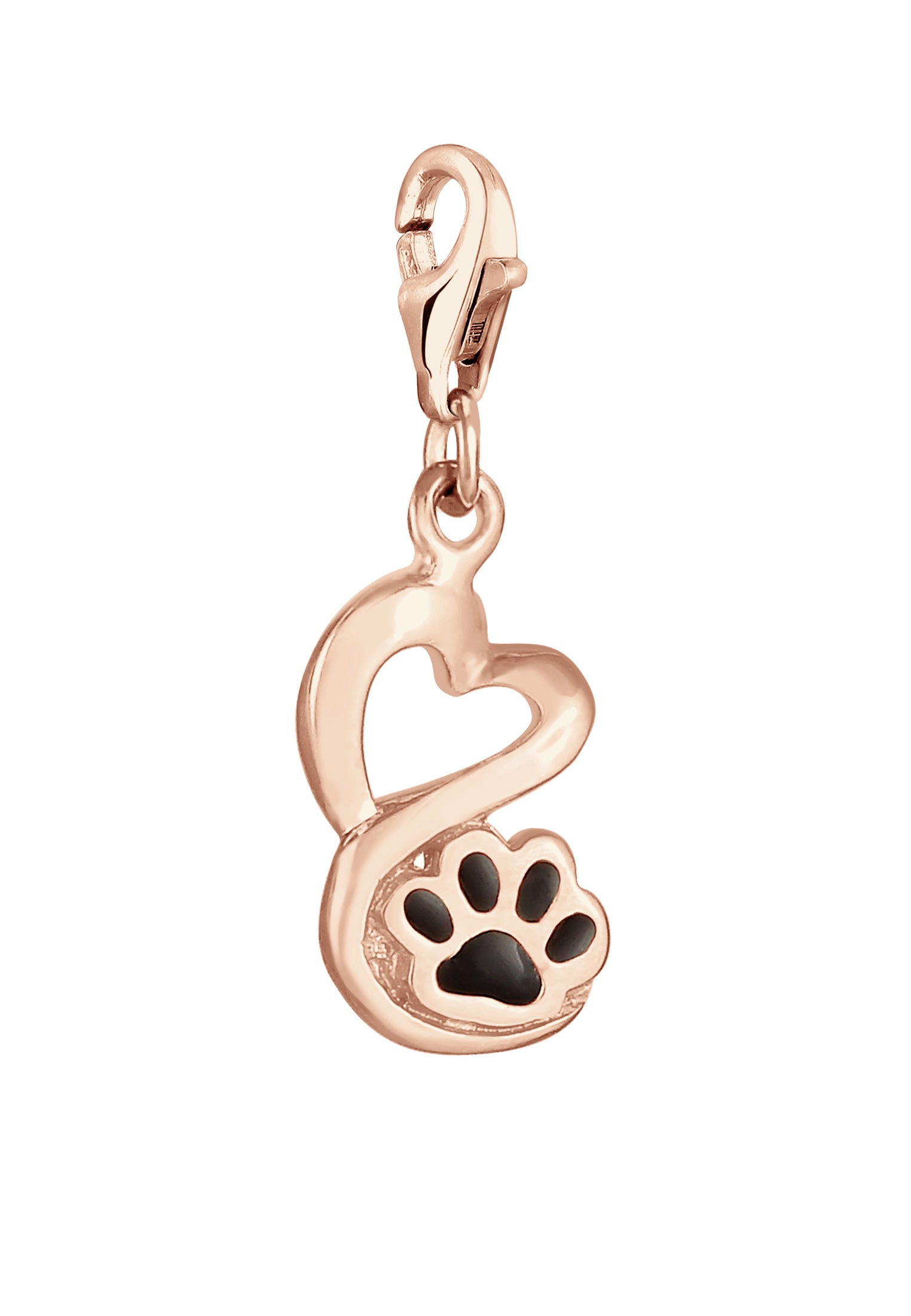 Nenalina Charm-Einhänger »Charm Anhänger Herz Pfote Tierliebe Emaille 925 Silber«