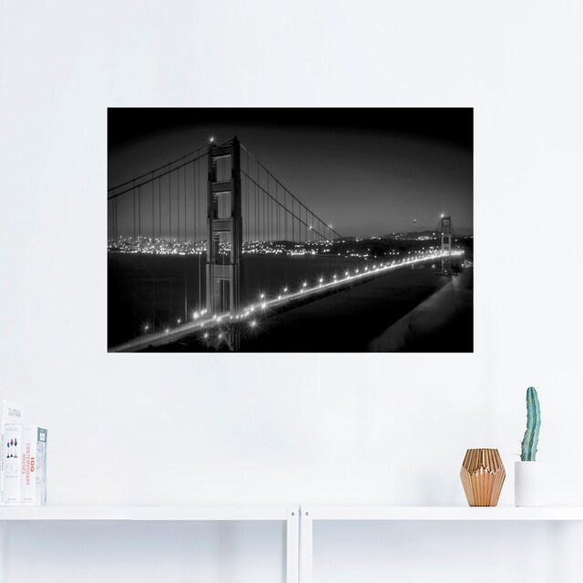 Artland Wandbild »Golden Gate Bridge am Abend«, San Francisco, (1 St.), als  Alubild, Leinwandbild, Wandaufkleber oder Poster in versch. Größen kaufen  bei OTTO