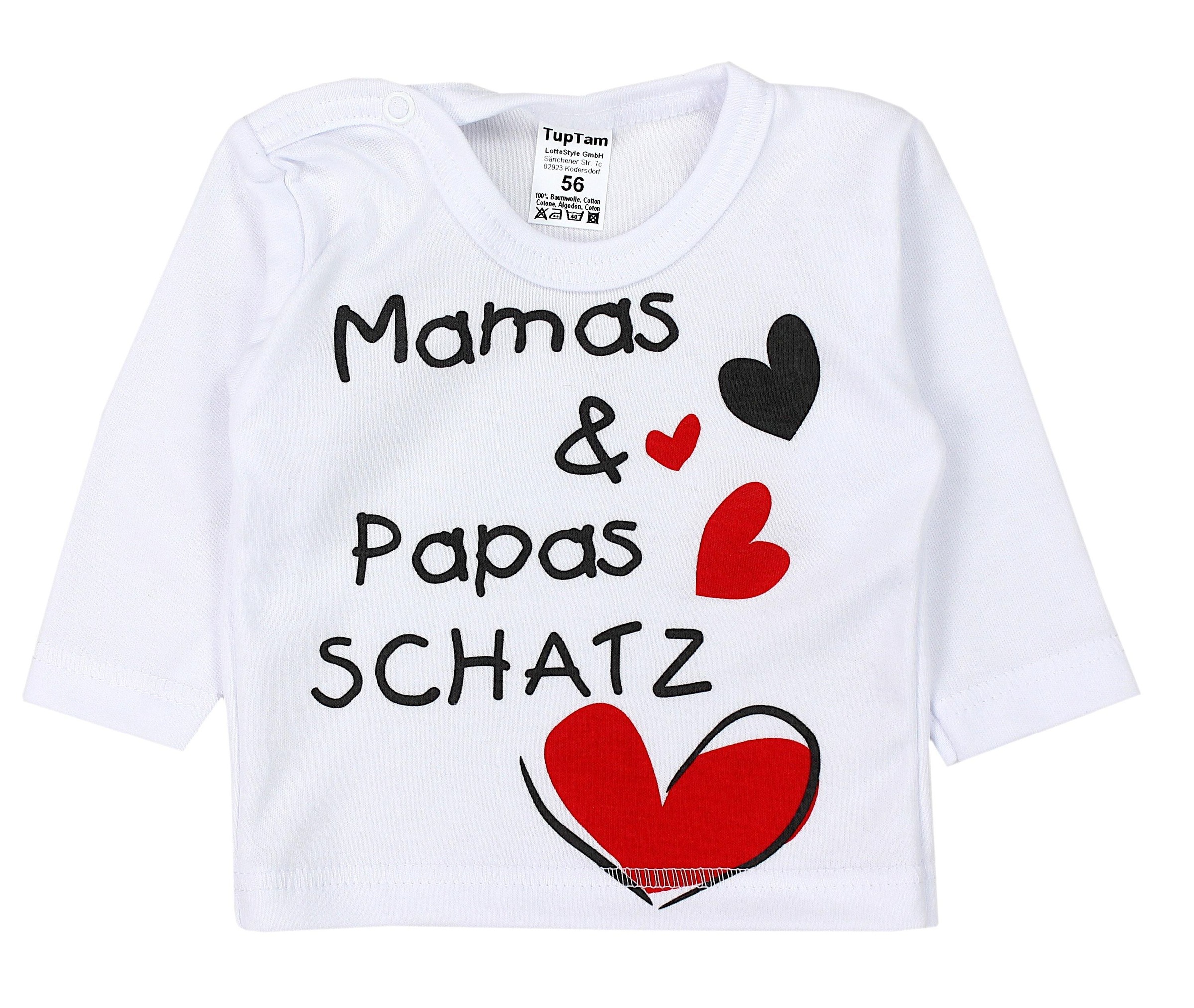TupTam Langarmshirt »Shirt Unisex Baby Langarmshirt mit Spruch Aufdruck 3er Set«