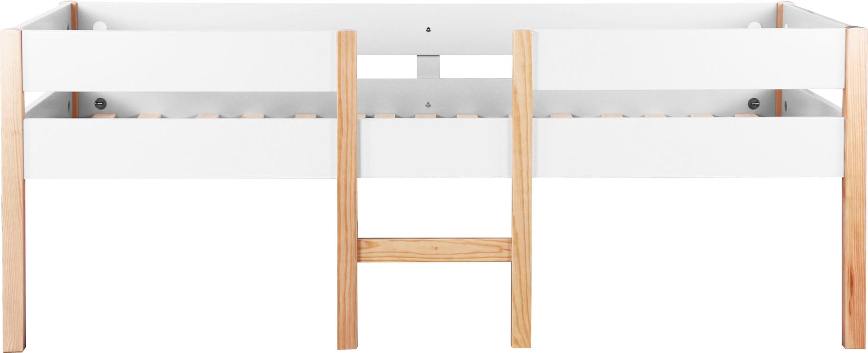 Lüttenhütt Hochbett »Lizzi«, (5 St., mit Leiter und 2 Schubladen, inkl. Lattenrost), mit Leiter und 2 Schubladen, inkl. Lattenrost