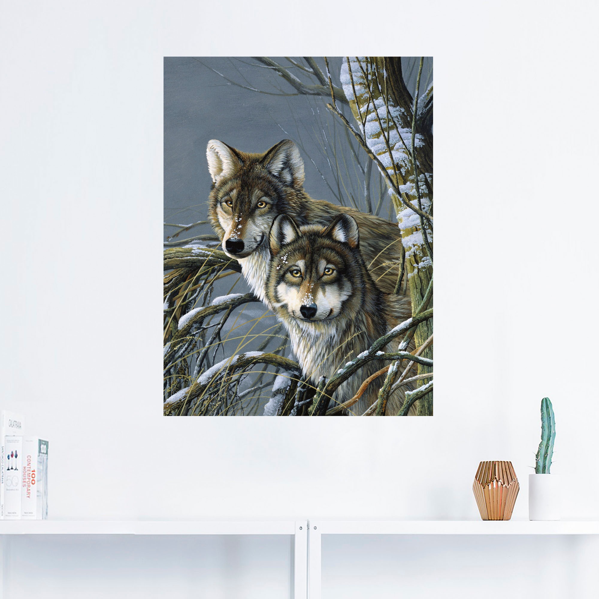 Artland Wandfolie »Zwei Wölfe«, Wildtiere, (1 St.), selbstklebend