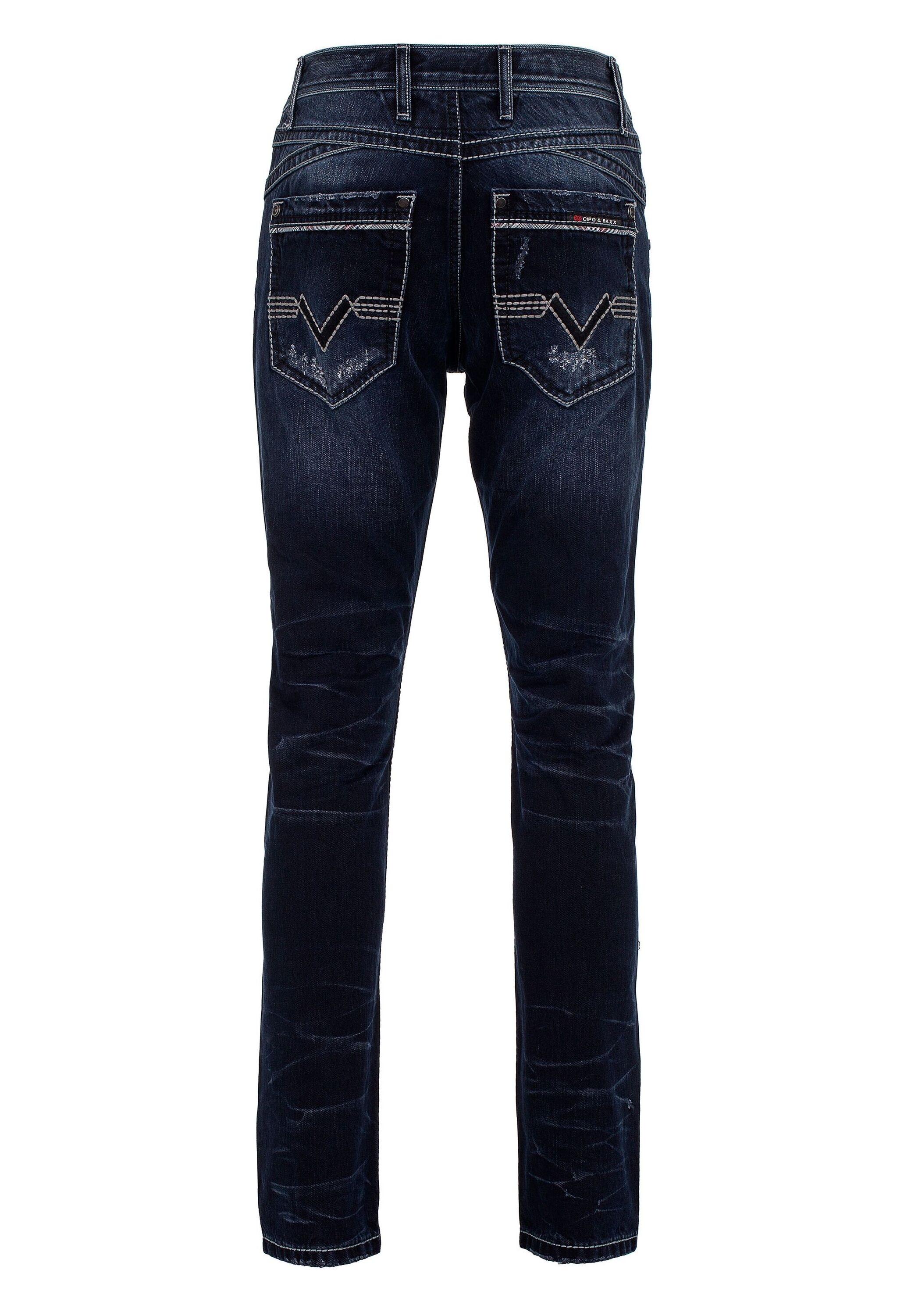 Cipo & Baxx Regular-fit-Jeans »Cipo & Baxx Jeans« mit lässigen Destroyed-Elementen, CD539