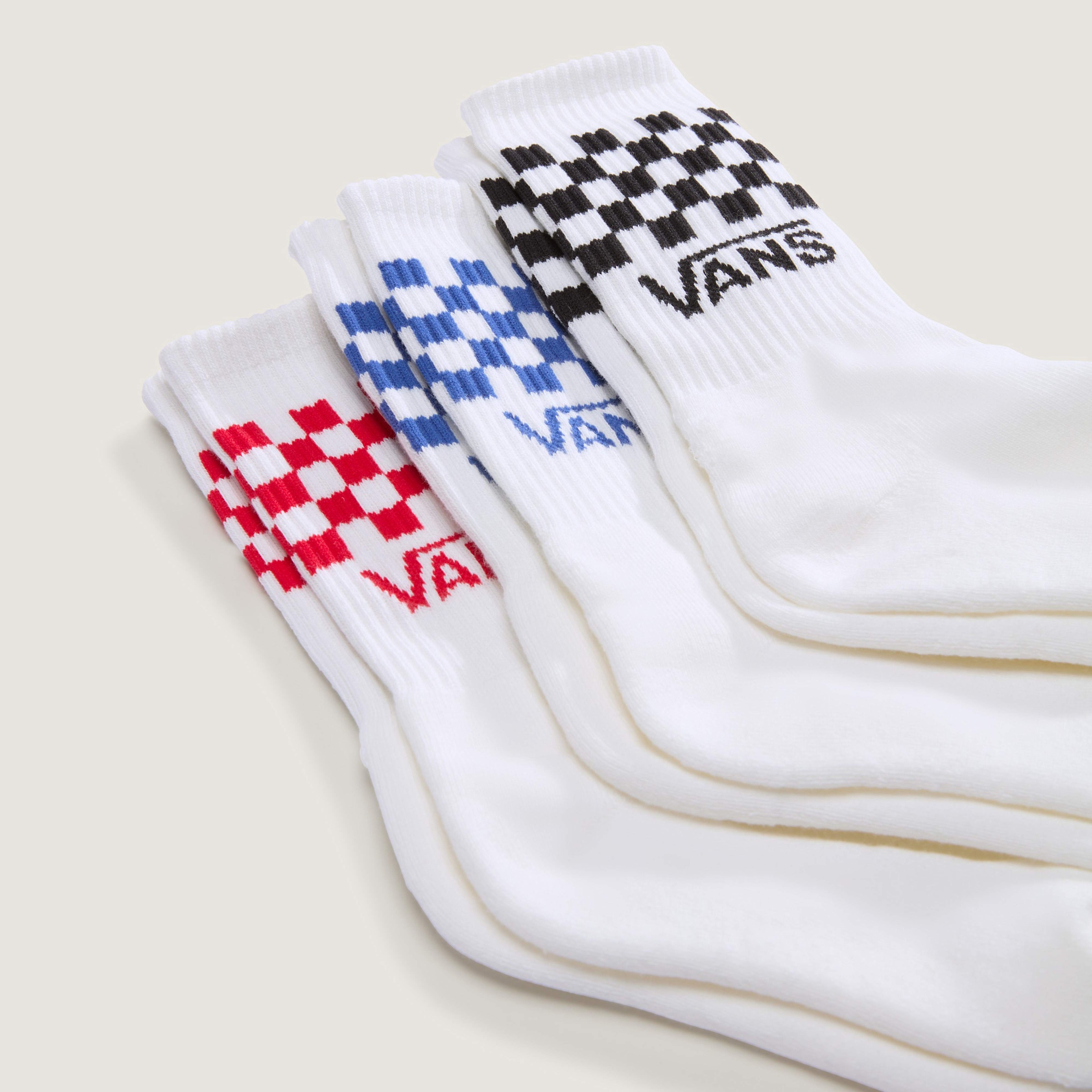 Vans Socken »CLASSIC CHECK CREW« 3 Paar tlg. für Kids, dreierpack, elastische Passform, bequemer Materialmix