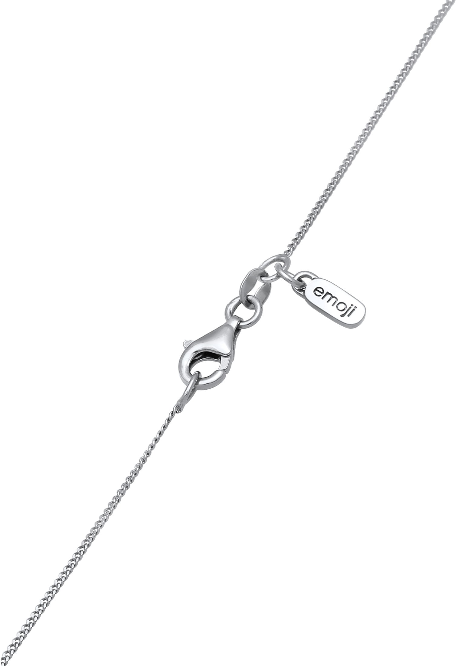 Elli Kette mit Anhänger »Halskette Emoji Herz Emaille Rosa 925 Sterling Silber«