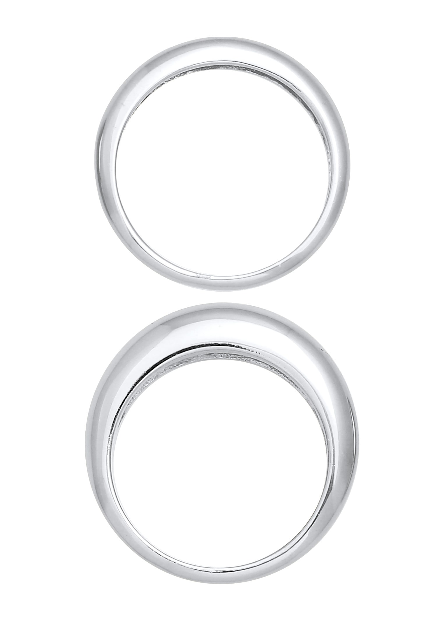 Elli Premium Ring-Set »Ring Bandring Basic Klares Design 2er Set 925 Silber«