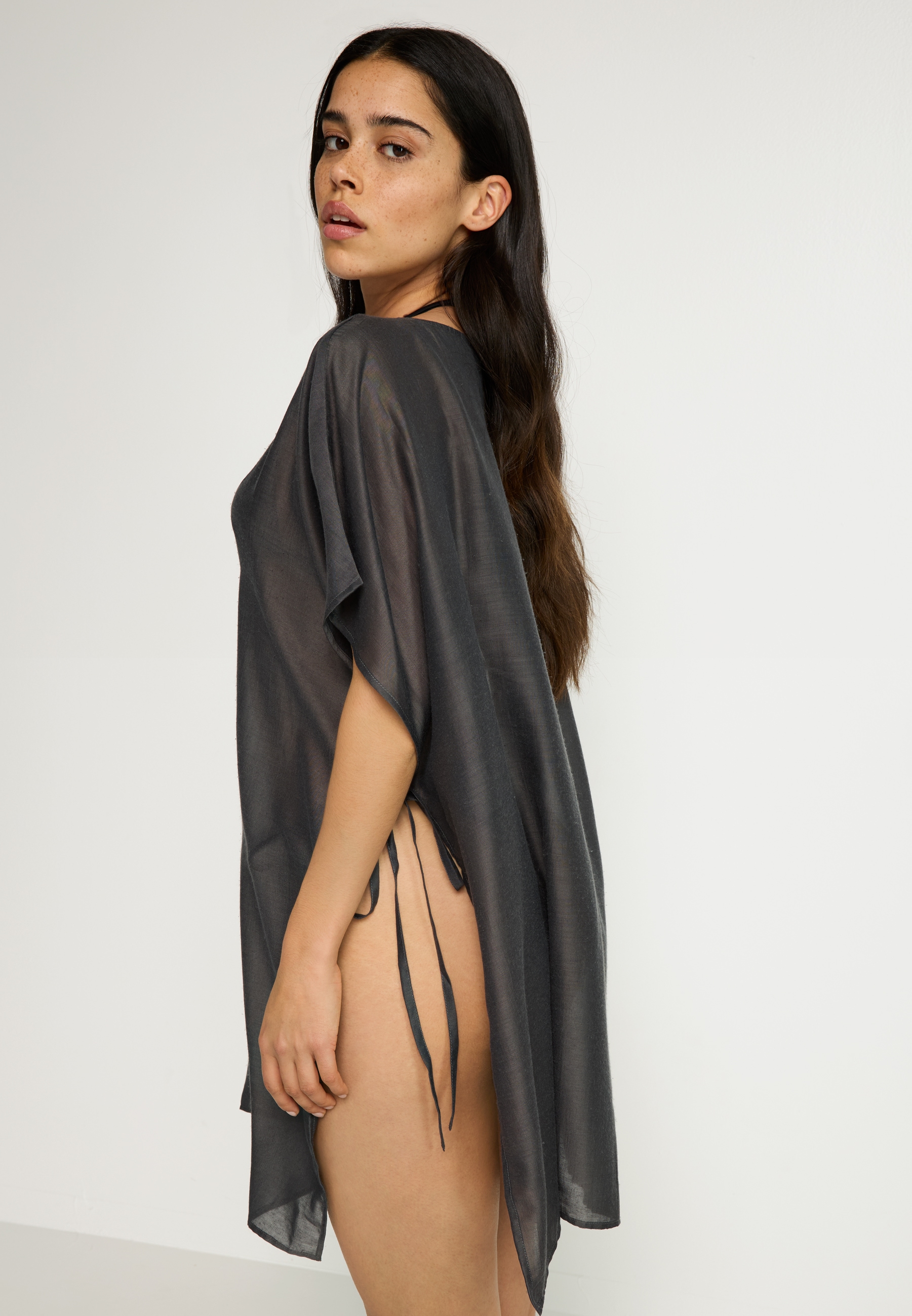 LSCN by LASCANA Chiffontunika, seitlich zum Knoten, transparente Strandtunika