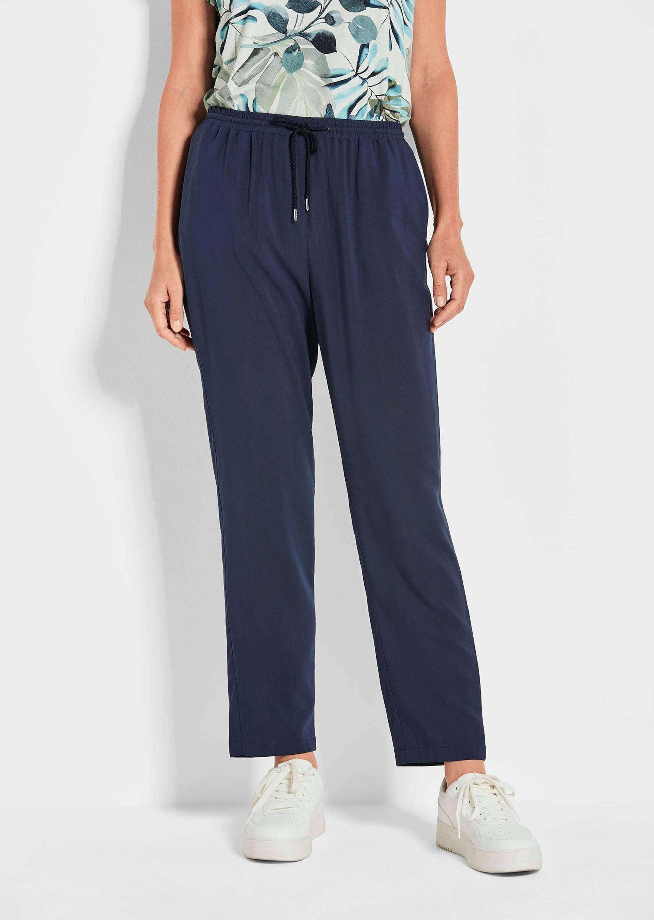 GOLDNER Schlupfhose »Kurzgröße Uni Blaue Stoffhose SARA«