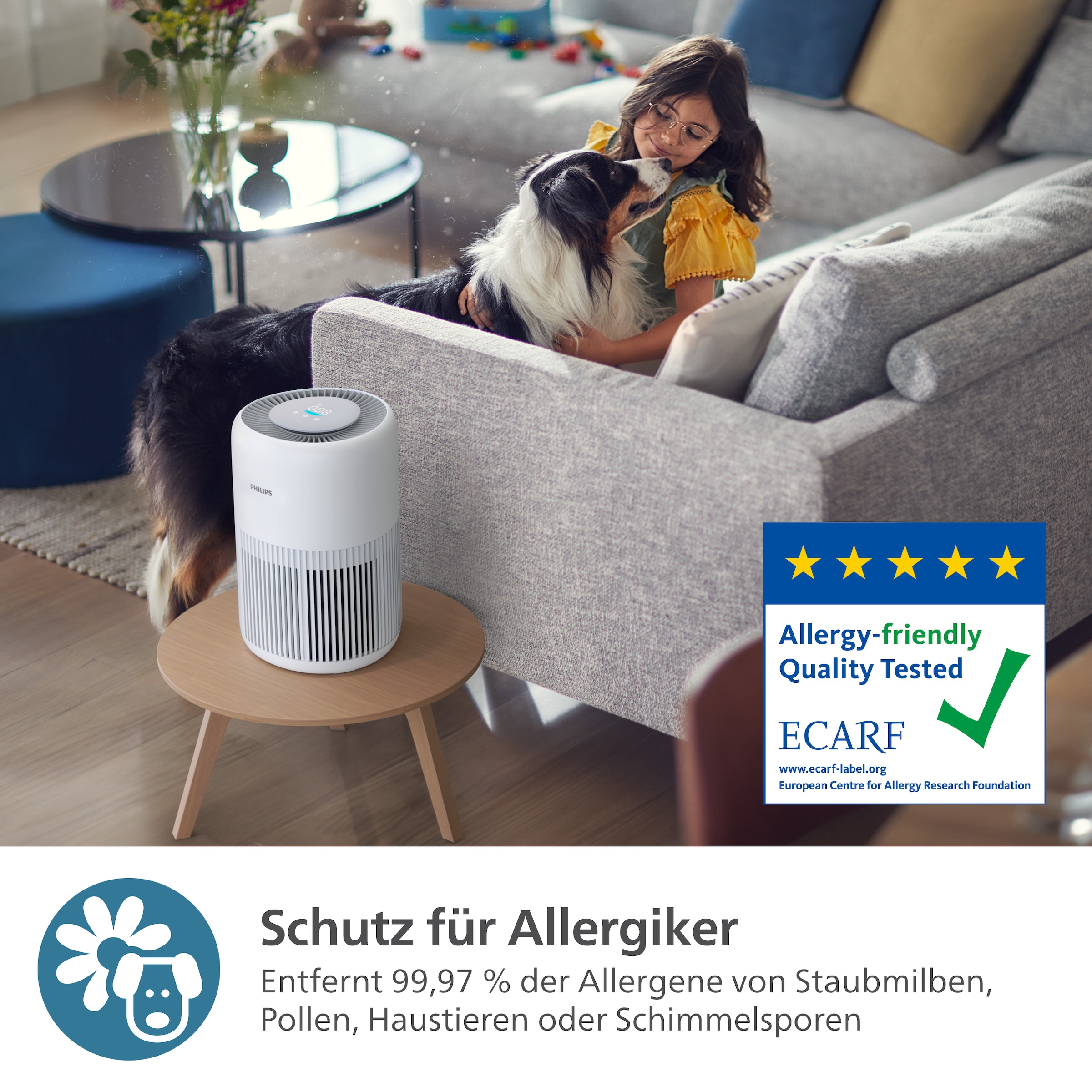 Philips Luftreiniger »AC0920/10 PureProtect Mini 900 Series, Luftreinigungsrate 250 m³/h«, für 65 m² Räume, 2-Schichten-HEPA-Filtersystem, leise