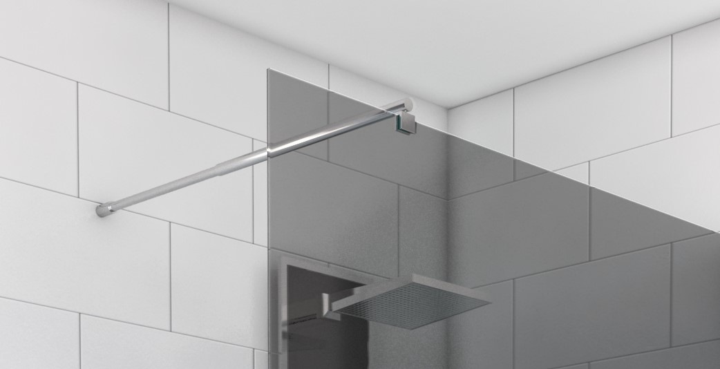 Marwell Walk-in-Dusche mit verchromten Wandprofil