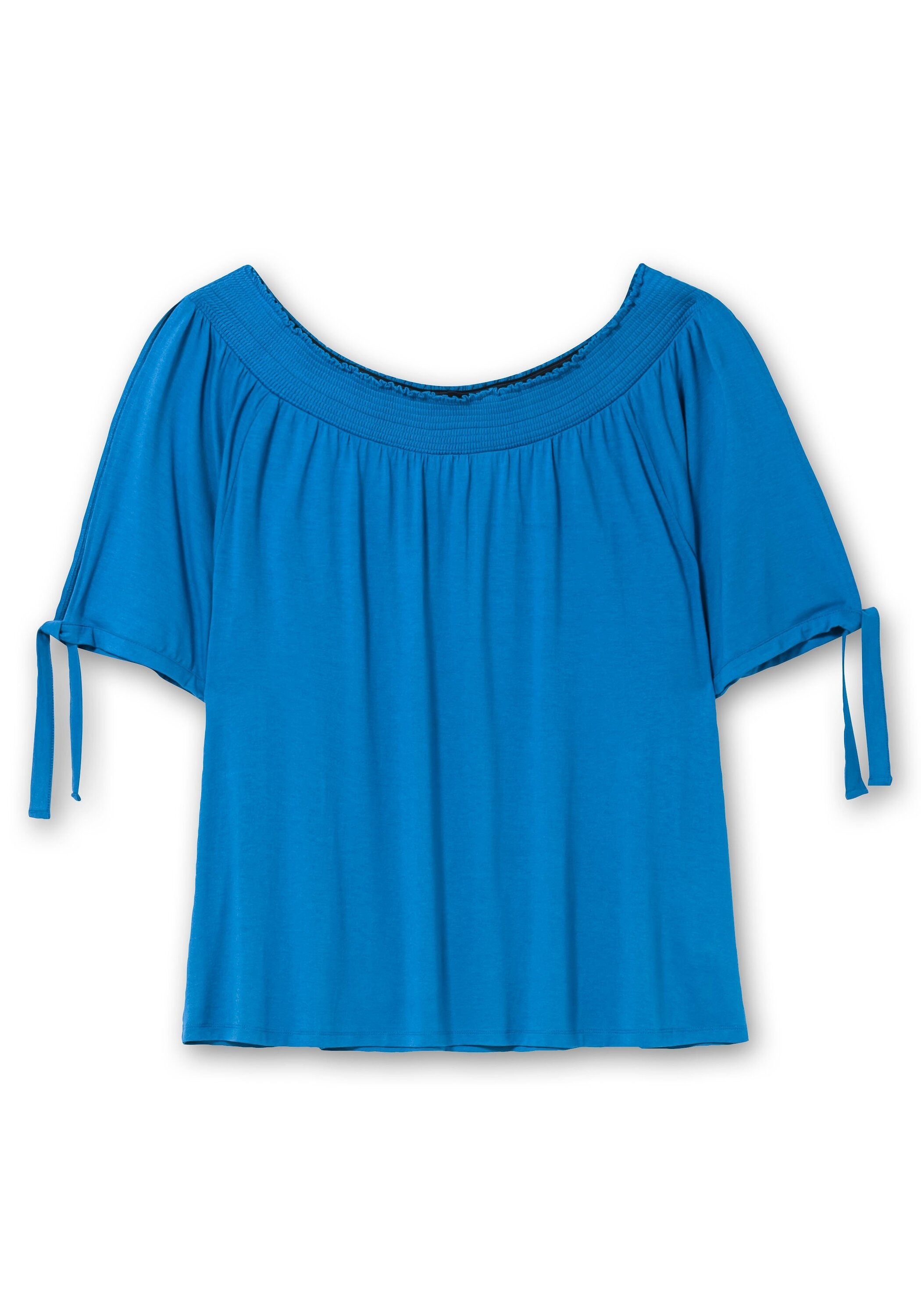 Sheego T-Shirt »Carmenshirt mit Smokeinsatz«
