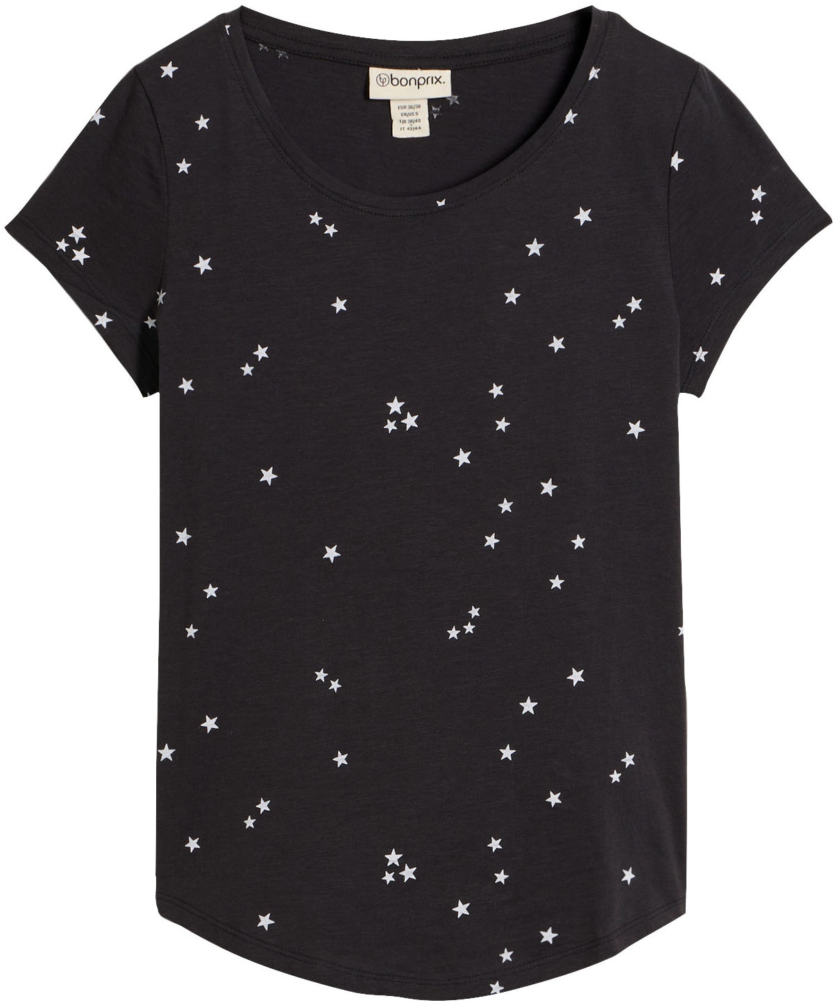 bonprix T-Shirt Slim Fit Passform, Kurzarm, abgerundeter Saum, aus reiner Baumwolle