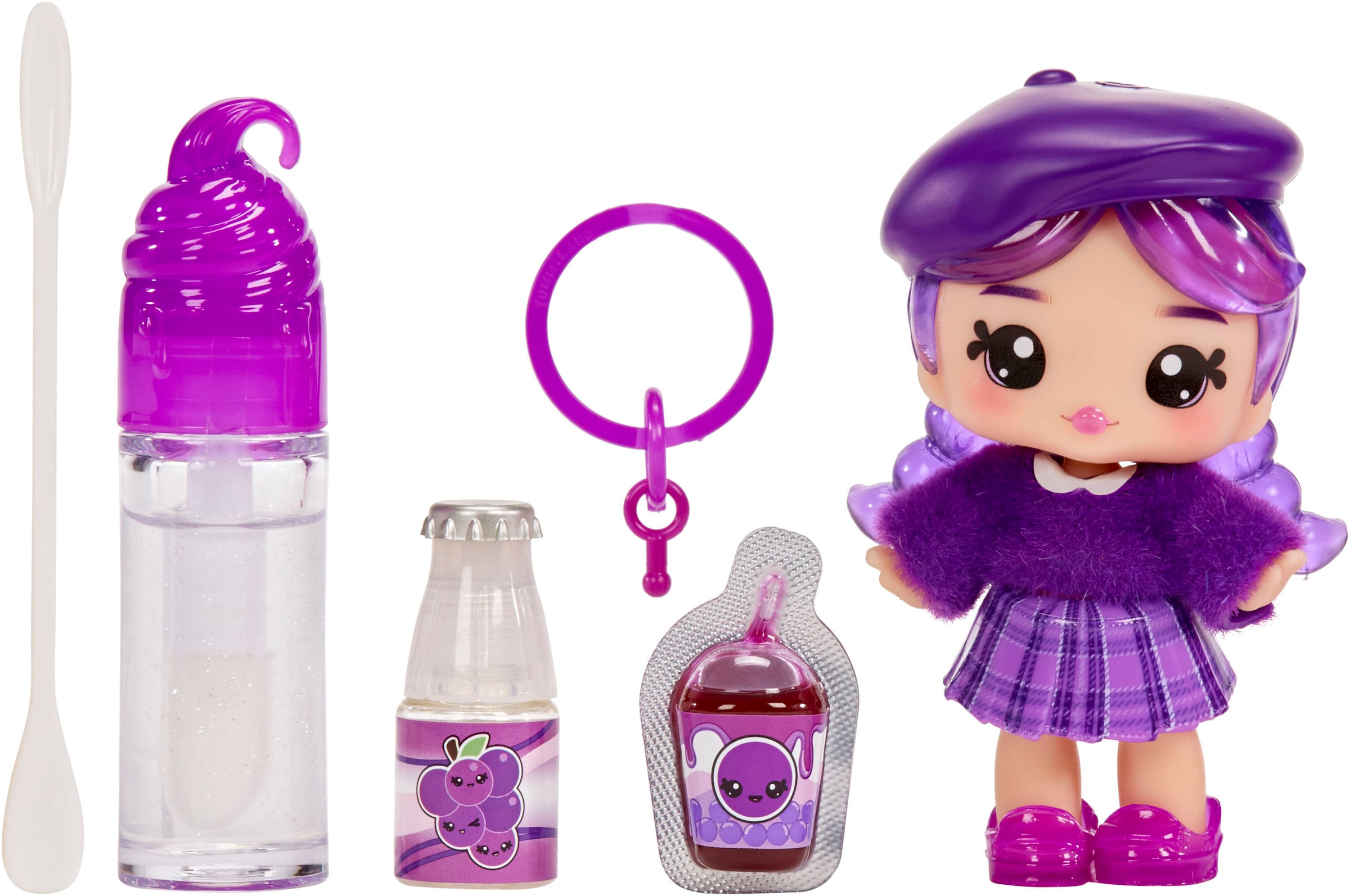 Minipuppe »Yummiland Lipgloss Doll - Greta Grape«, inklusive Schlüsselanhänger