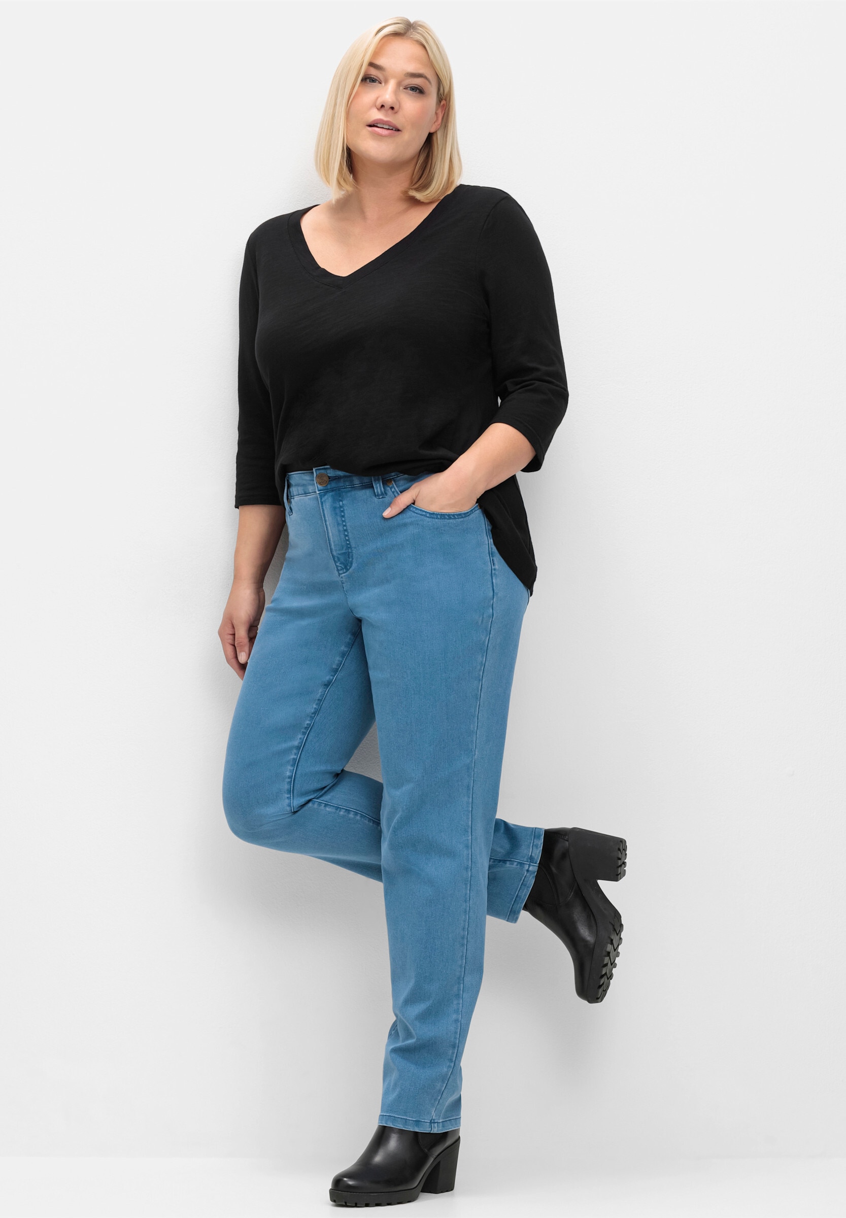 Sheego 5-Pocket-Jeans »Stretch-Jeans 5-Pocket-Jeans in schmaler Beinform« im 5-Pocket-Stil
