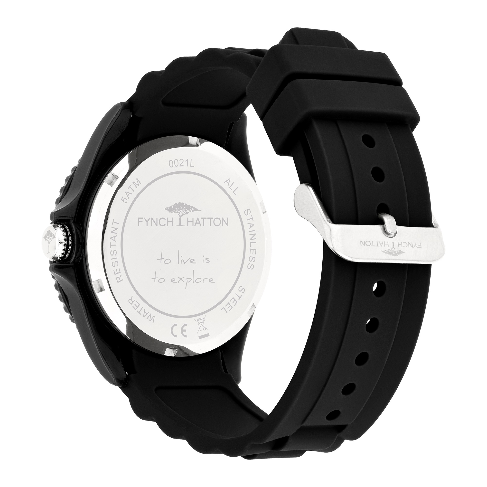 FYNCH-HATTON Quarzuhr Armbanduhr, Herrenuhr, Silikonarmband, analog