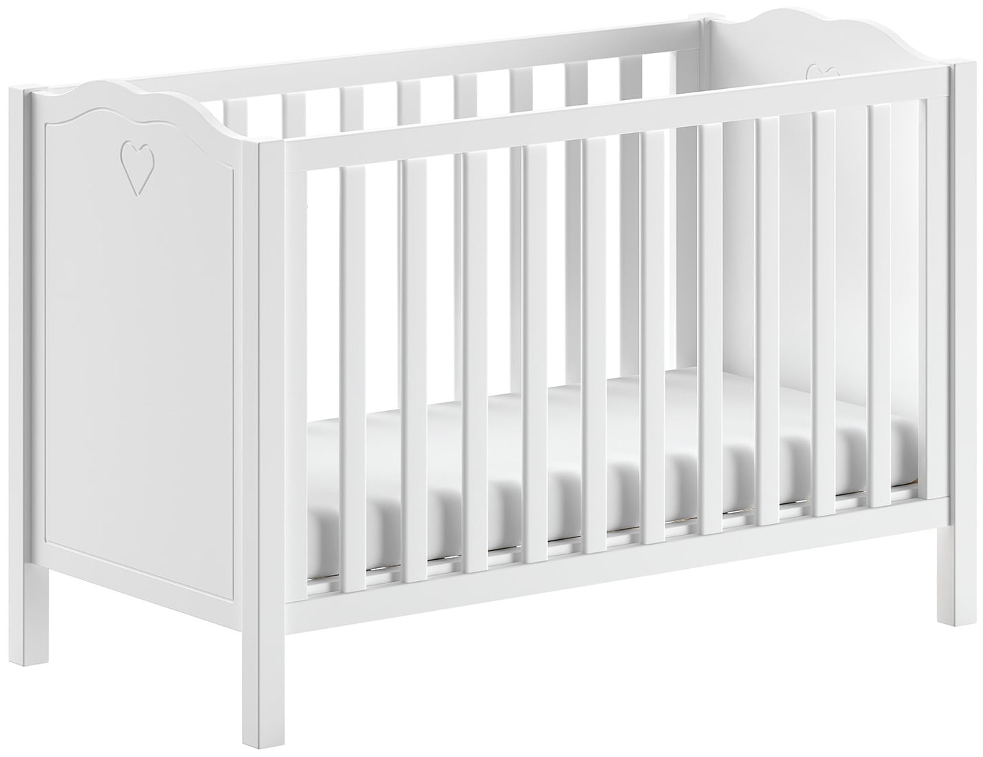 Vipack Babyzimmer-Komplettset »Amori 4-tlg. mit Herz-Ornamenten, MDF/Massiv weiß lackiert«, (4 tlg.)