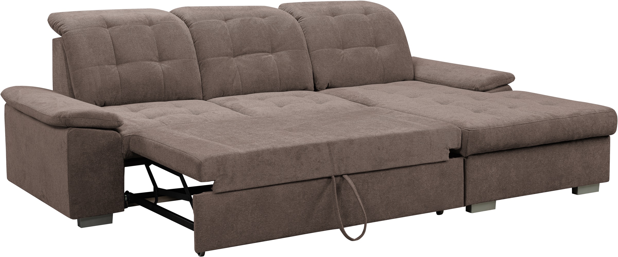 WERK2 Ecksofa Carmen, Sofa, Eckcouch mit Schlaffunktion, Bettkasten und Sitztiefenverstellung