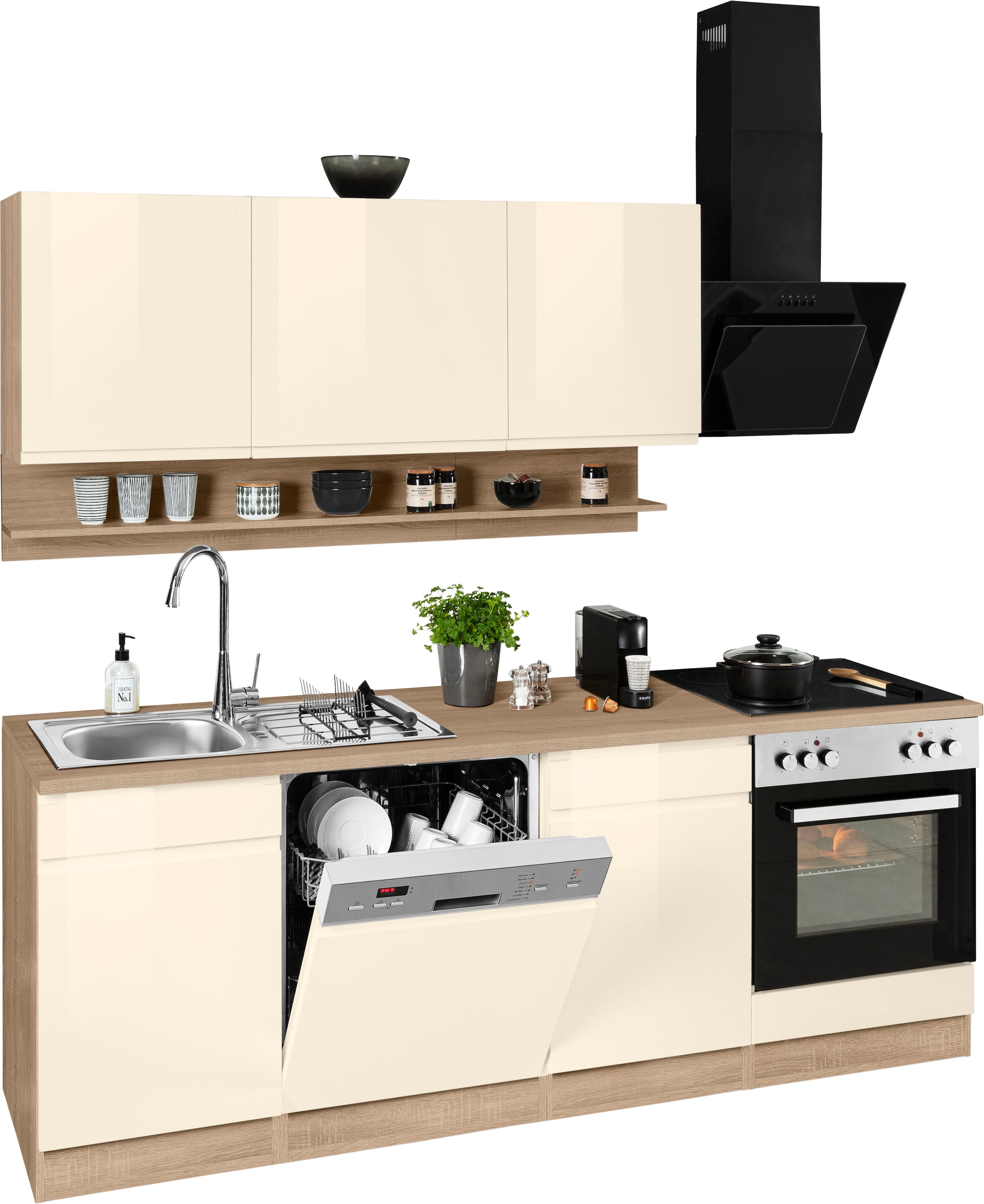 KOCHSTATION Küchenzeile »KS-Virginia« Breite 220 cm, wahlweise mit oder ohne E-Geräte
