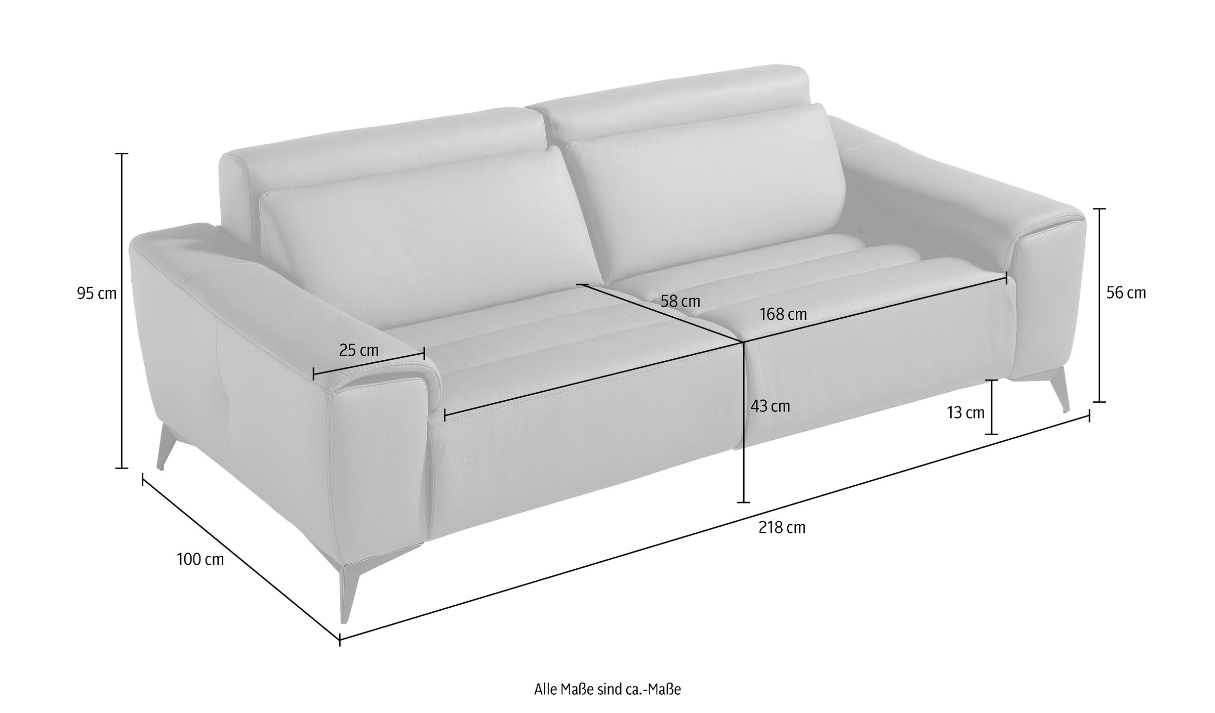 Egoitaliano 2,5-Sitzer »Suzette, Designsofa mit elektrischen Komfortfunktionen, edel & bequem«, inkl. 2 elektronischer Relaxfunktionen, Rücken- und Fußteilfunktion