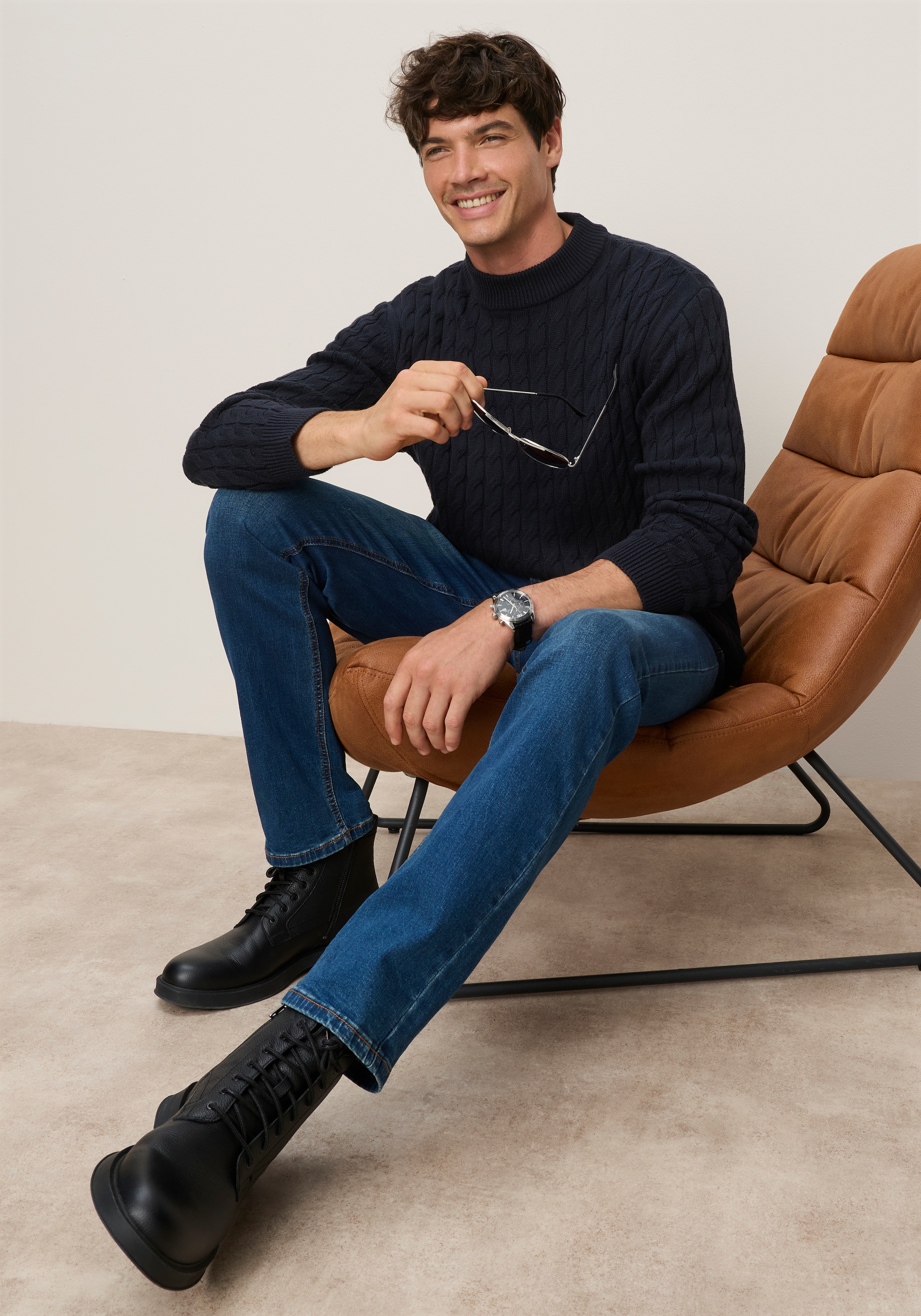 Bruno Banani Stehkragenpullover aus Strick, Regular Fit, mit normaler Länge