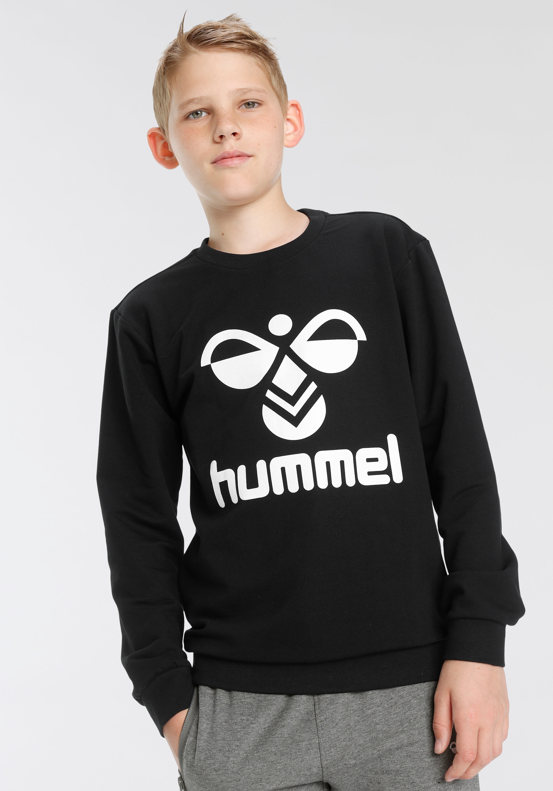 Hummel Mädchen Sweatshirt »DOS SWEATSHIRT - für Kinder« für Kinder in schwarz, Größe 176