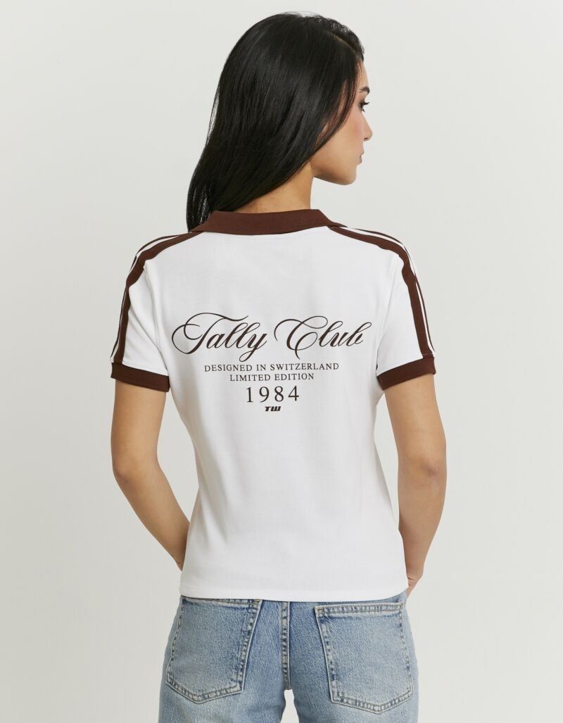 Tally Weijl Poloshirt »STSCOMITSKI« Baumwollmischung, Poloshirt, verkürzt geschnitten