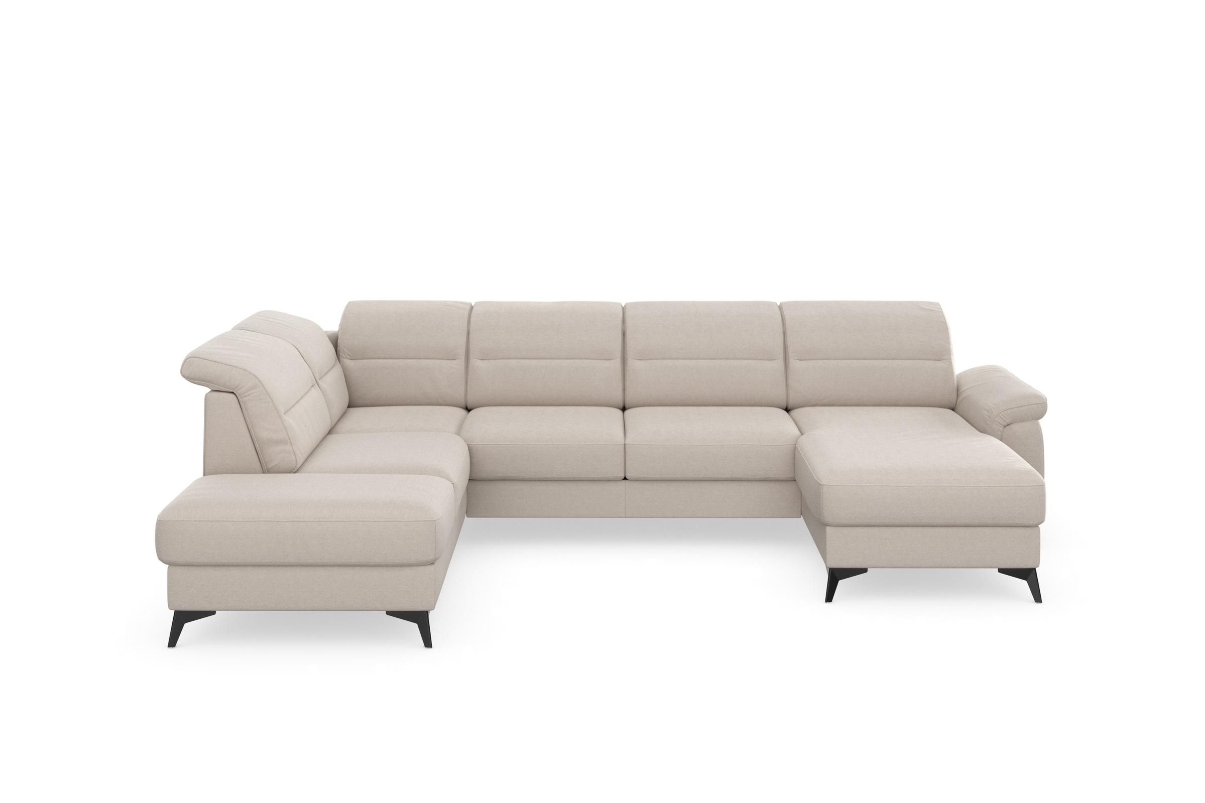 sit&more Wohnlandschaft »Sinatra U-Form«, optional mit Kopfteilverstellung und Armteilfunktion, Metallfüße