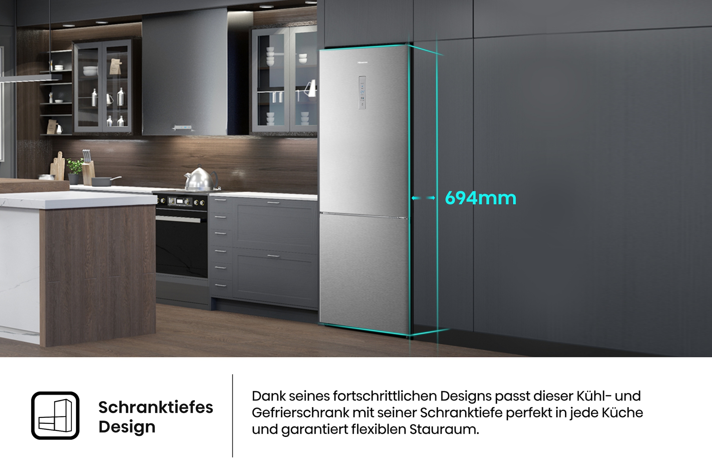 Hisense Kühl-/Gefrierkombination »RB645N4BIB« 201,3 cm hoch 70,4 cm breit 70cm breit