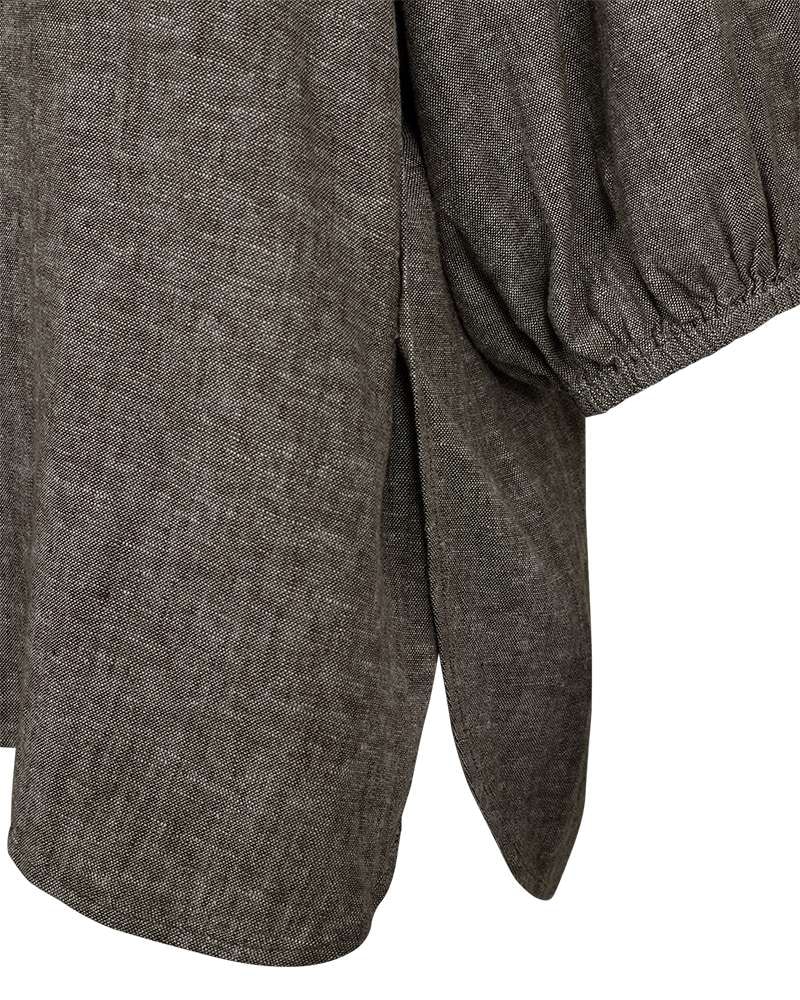 FREEQUENT Schlupfbluse »FQLAVA-BLOUSE« melierte Sommerbluse mit Leinen