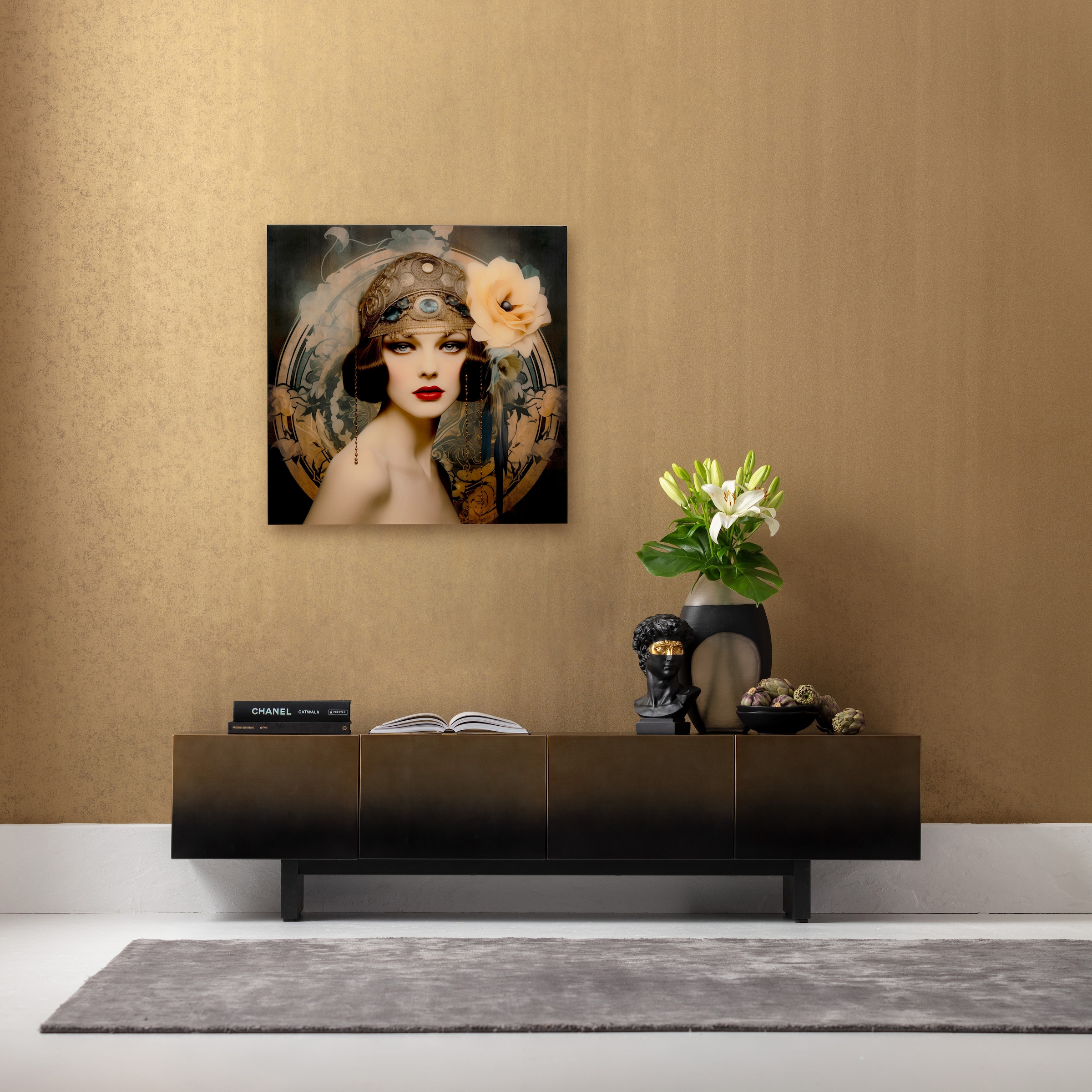 Kare Design Glasbild »Muse Art Nouveau 100x100cm« 1, 