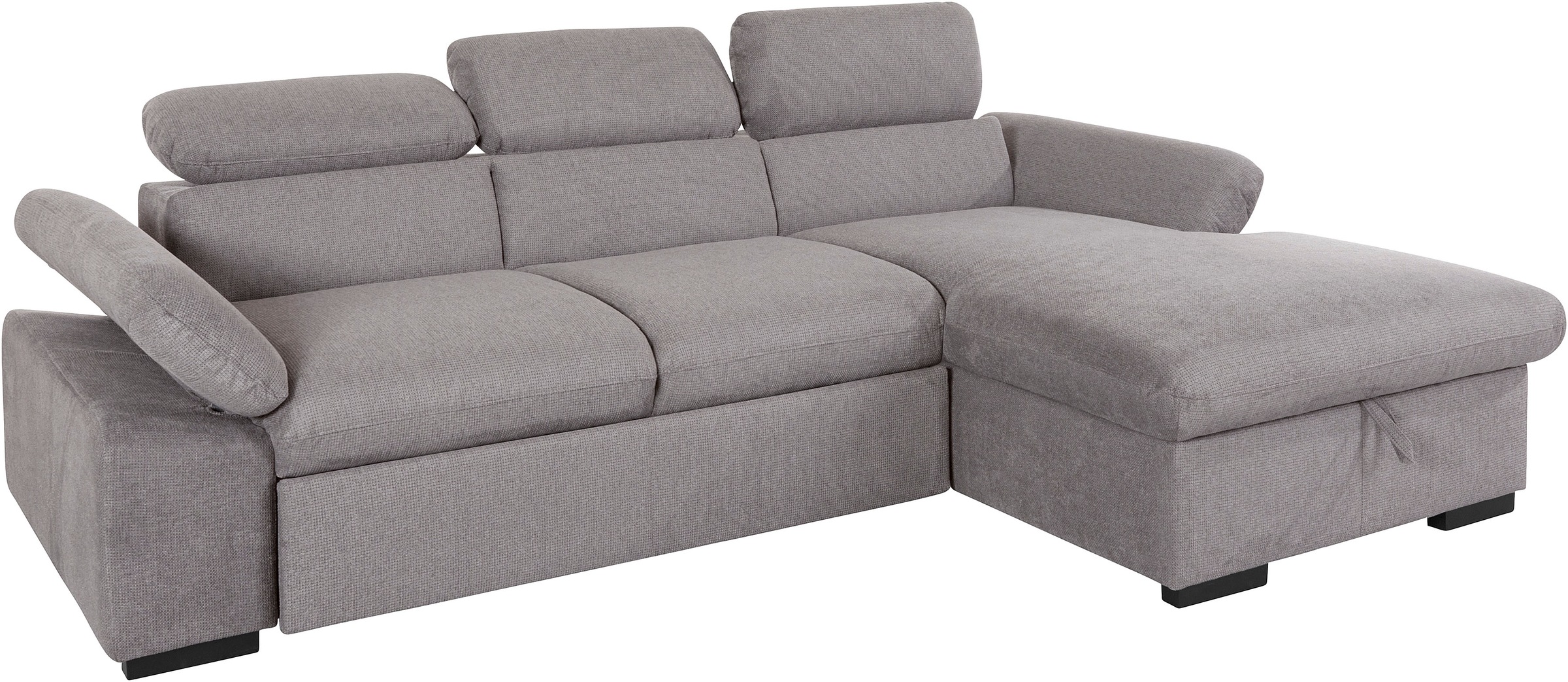 COTTA Ecksofa »Lola L-Form mit Kopfteilfunktion & Hocker«, (Set, mit Hocker), wahlweise mit Bettfunktion, Bettkasten & Armteilverstellung