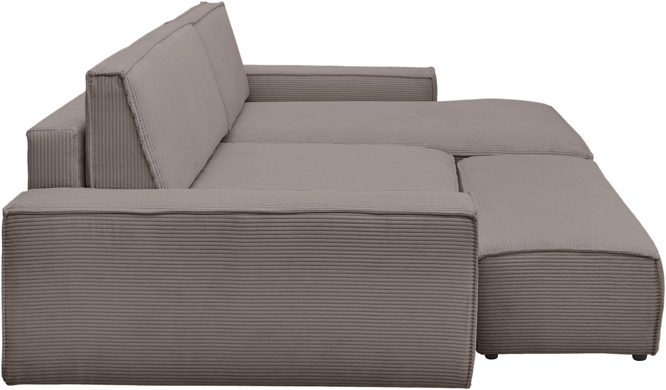 Home affaire Polsterecke »NEU: SHERWOOD XXL tief, L-Form mit Schlaffunktion, Big-Sofa mit Hocker«, (Set, 2 St.), stellbar zum Schlafsofa (Krokodilverbinder), Cord, Leinenoptik
