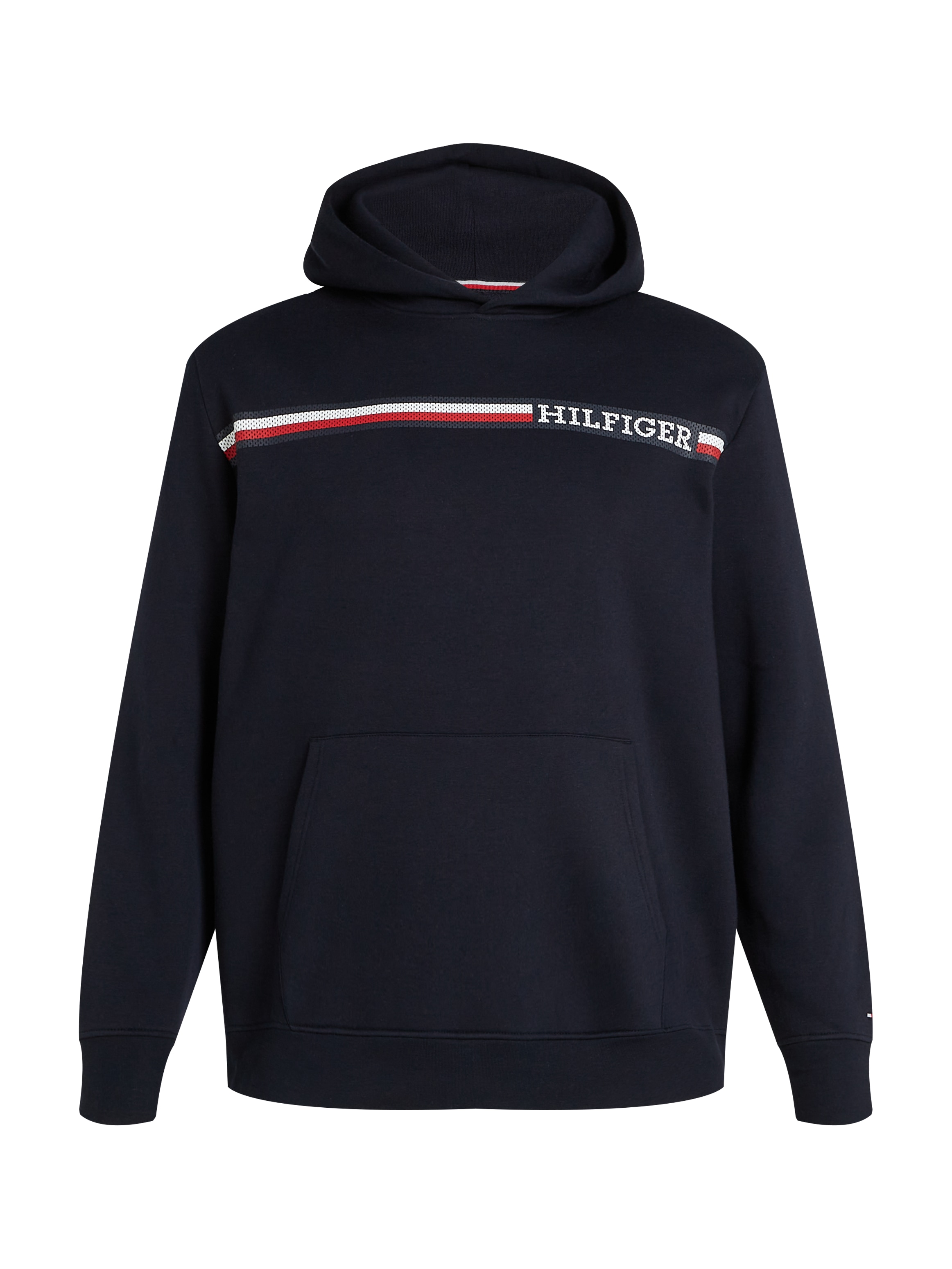 Tommy Hilfiger Big & Tall Kapuzensweatshirt »BT-CHEST STRIPE HOODY-B«, Große Größen mit Logoprägung