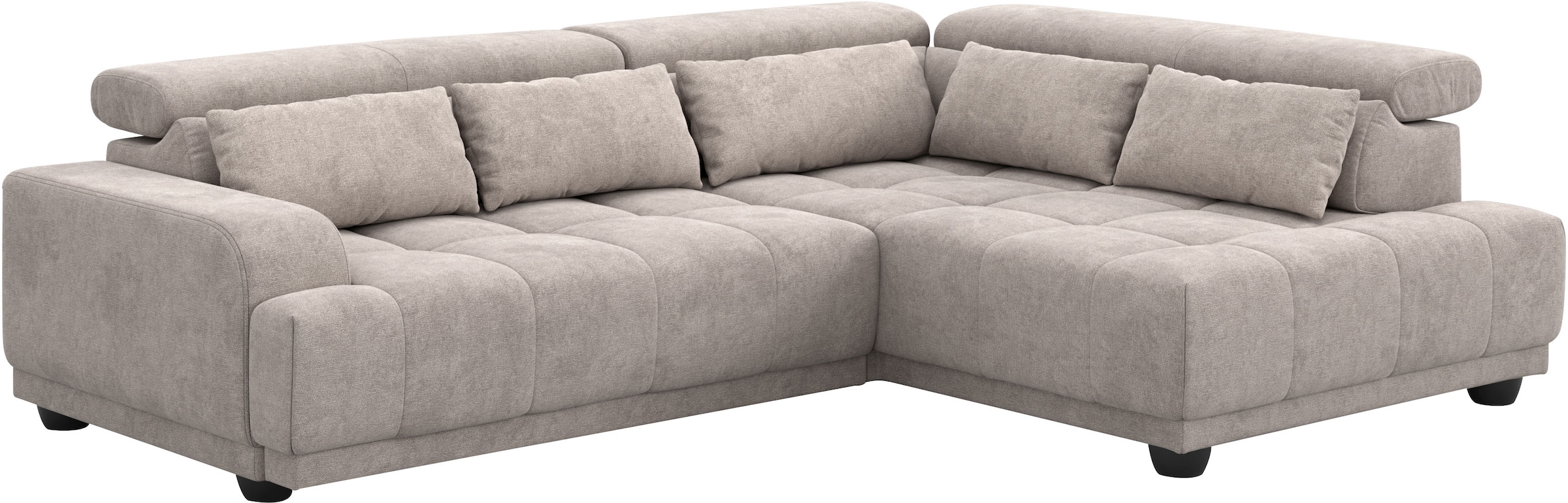 COTTA Ecksofa »Jade L Form, B: 270 cm, mit Kopfteilverstellung & Nierenkissen« optional elektr. Sitztiefenverstellung