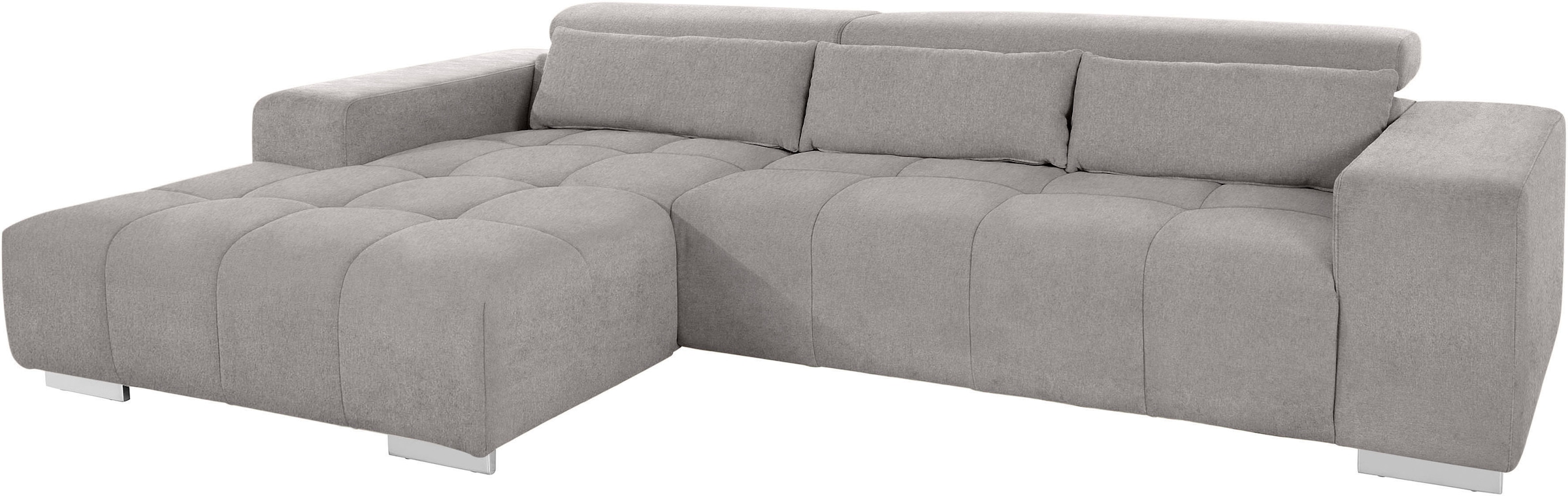 COTTA Ecksofa »Orion L-Form« mit 2x Kopfteilverstellung & 3 Nierenkissen