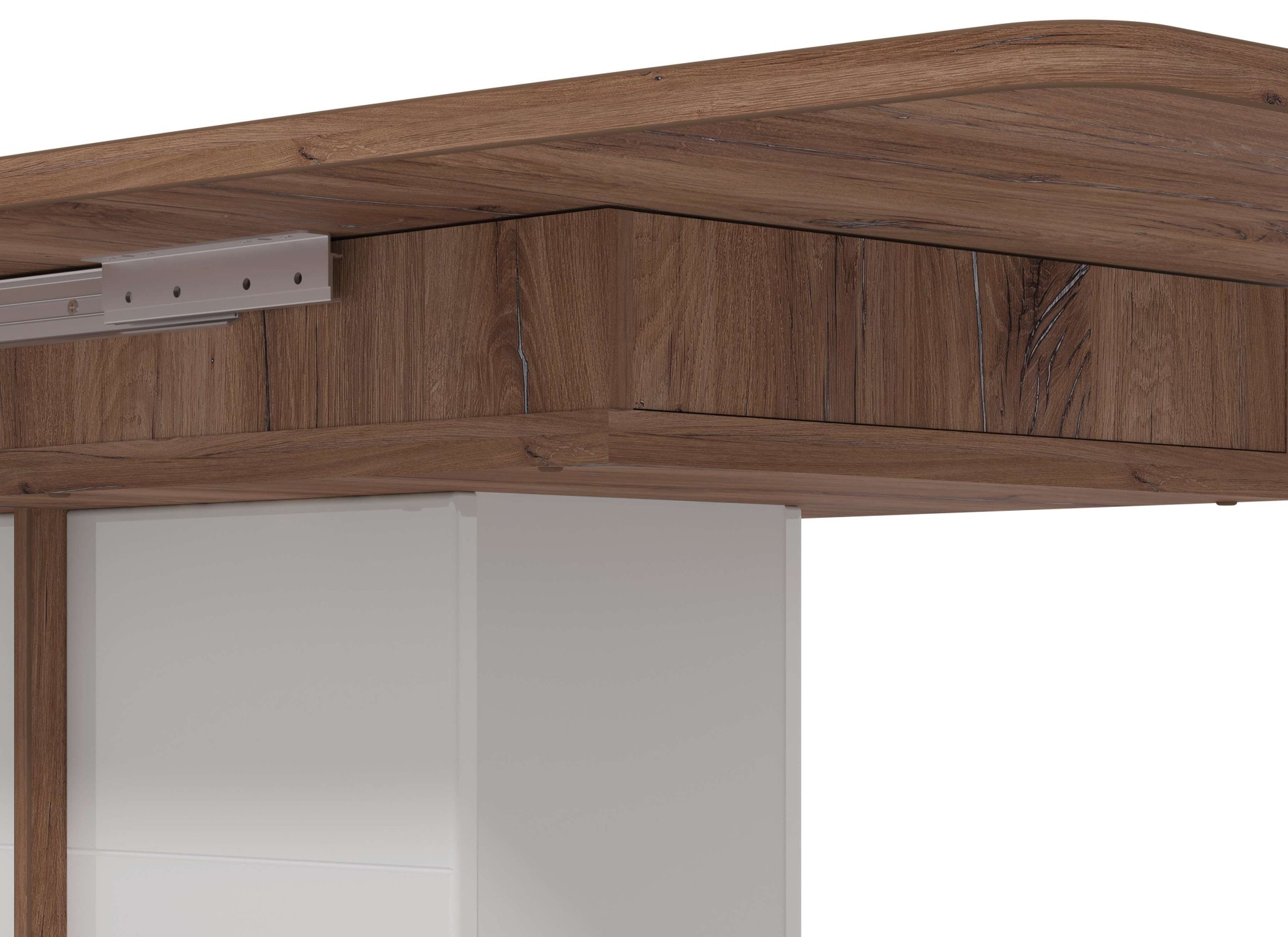 INOSIGN Esstisch »Burgundy 160 cm, modernes Design, Verlängerbar durch Einlegeplatte« max. Breite 200 cm, Farbkombination aus Flagstaf Eiche und Weiß