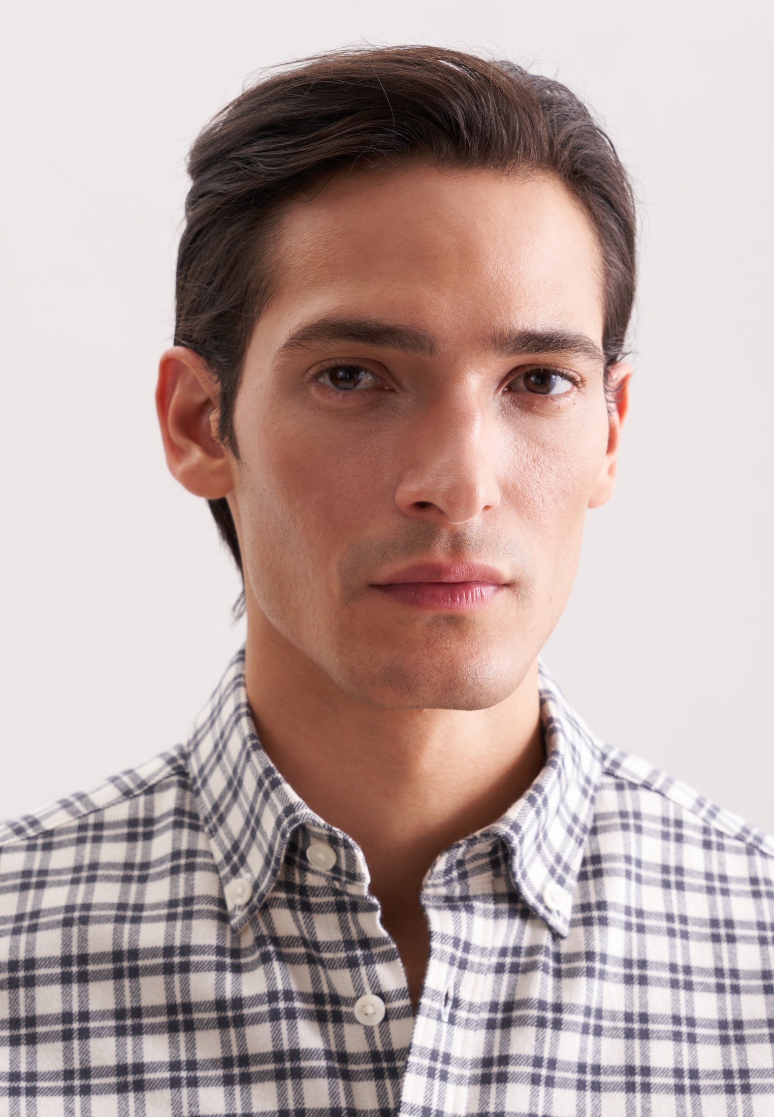 seidensticker Flanellhemd Slim 1/1 Button-Down-Kragen Karo