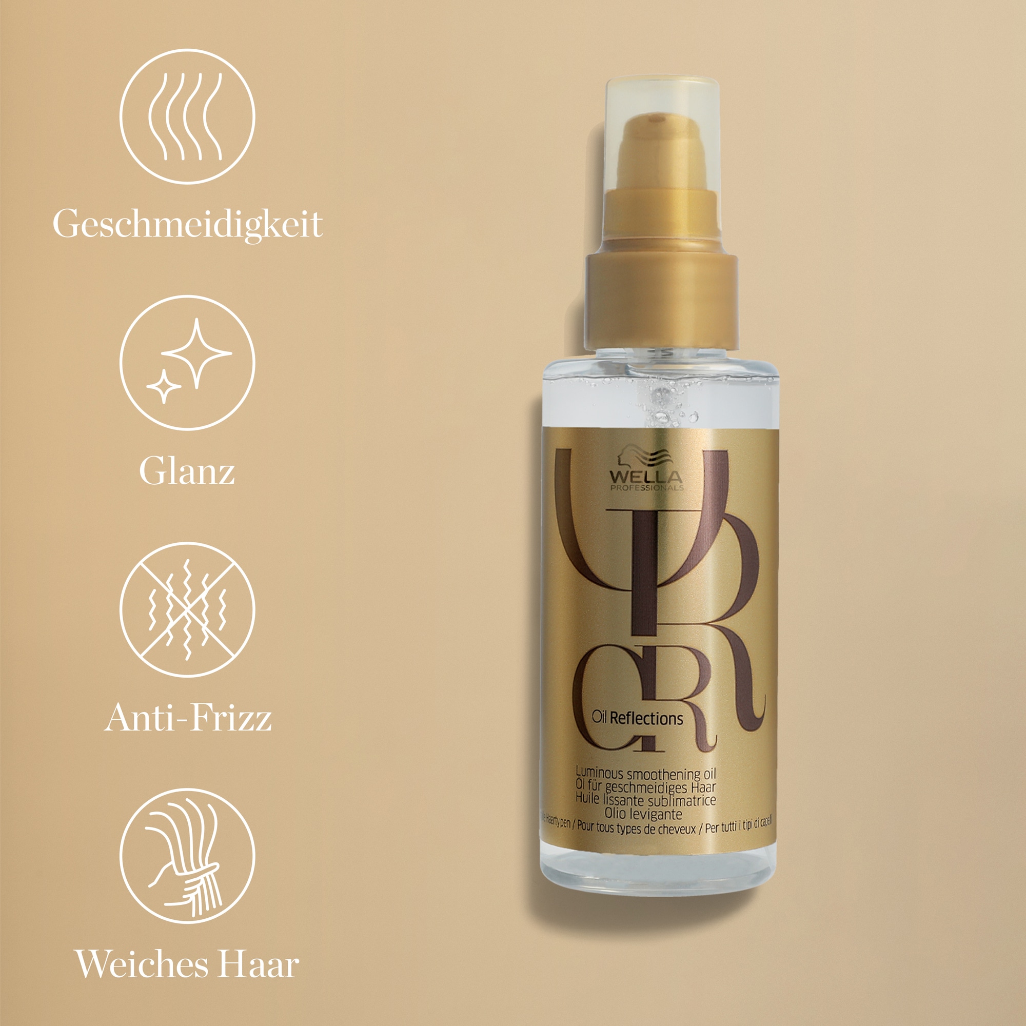 Wella Professionals Haaröl »Oil Reflections Oil« pflanzliche Inhaltsstoffe, feuchtigkeitsspendend, ultimativer Glanz