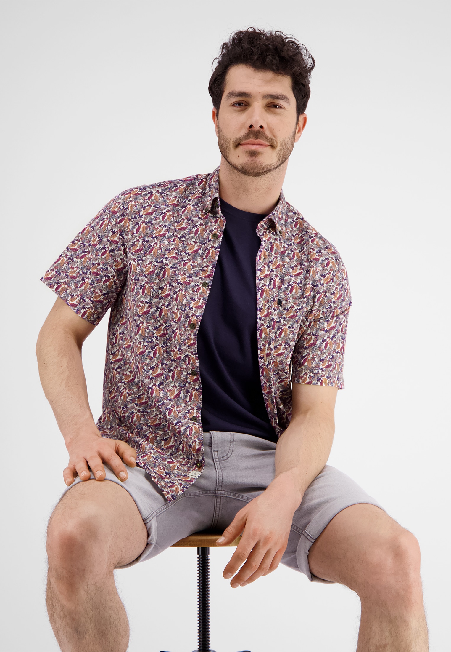 LERROS Kurzarmhemd »LERROS Halbarmhemd mit floralem Print«