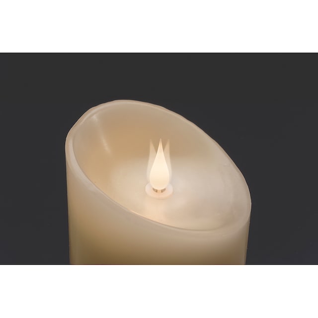 KONSTSMIDE LED-Kerze »Weihnachtsdeko«, LED Echtwachskerze, weiß, mit 3D  Flamme, Ø 7,5 cm, Höhe: 17,5 cm kaufen im OTTO Online Shop